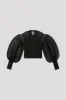 FLUTED LUCENT GLITTER PUFF SLEEVE CROPPED CARDIGAN sold by CFCL Womens
