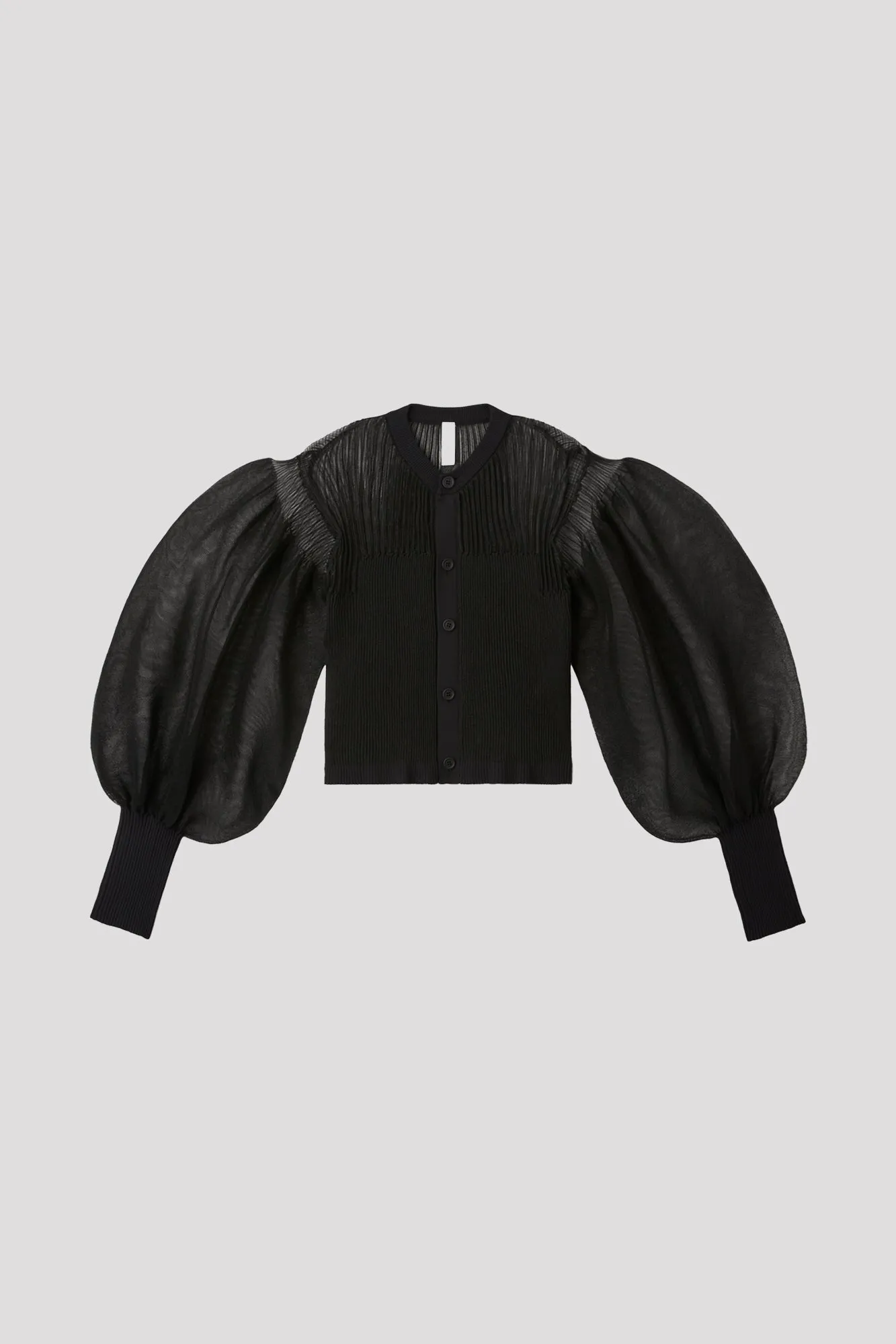 FLUTED LUCENT GLITTER PUFF SLEEVE CROPPED CARDIGAN sold by CFCL Womens product image thumbnail 2