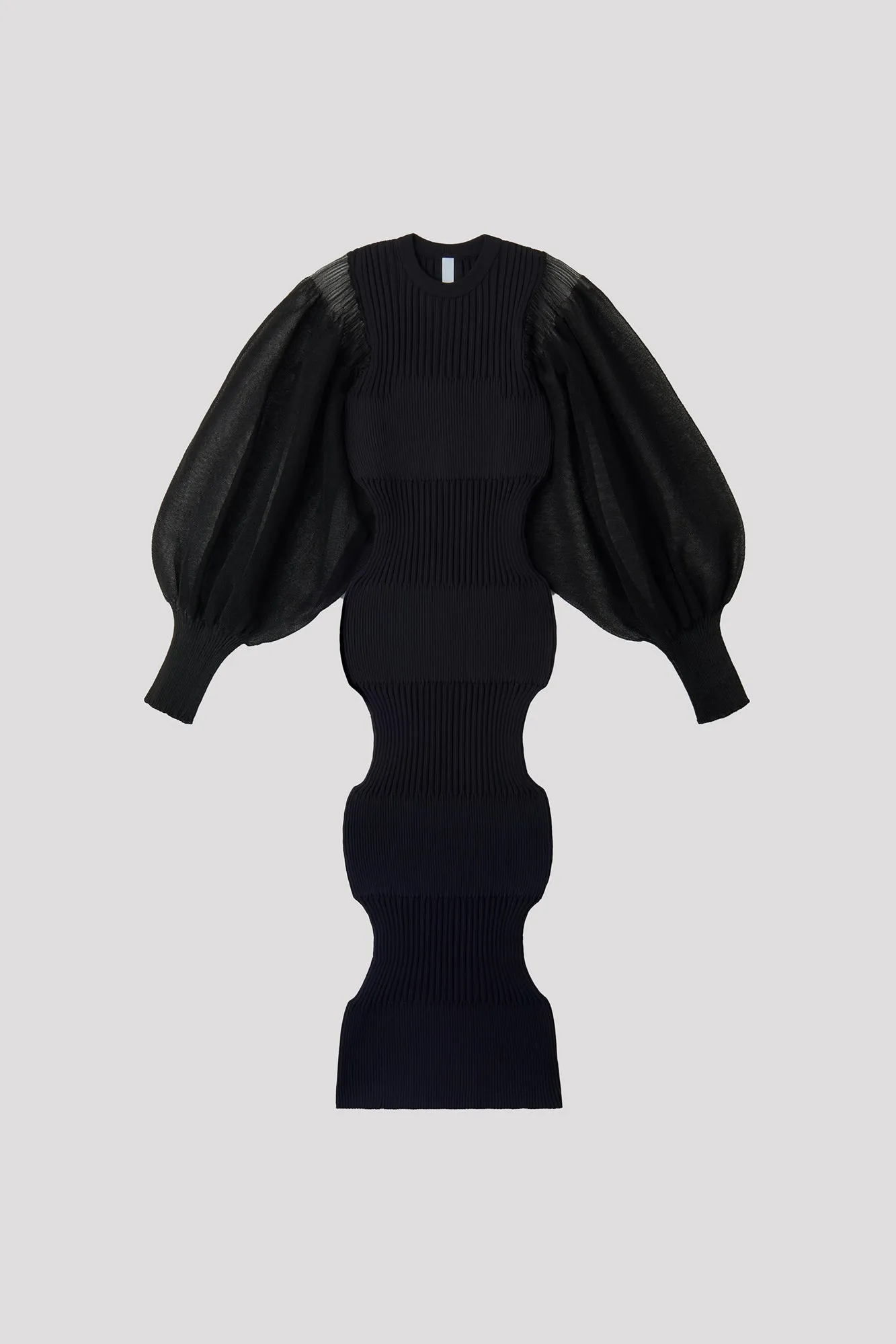 FLUTED LUCENT LONG PUFF SLEEVE DRESS sold by CFCL Womens