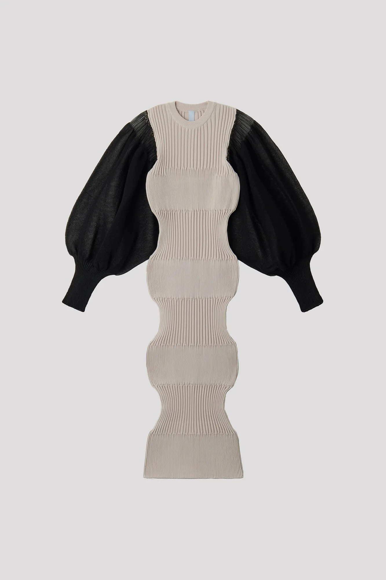FLUTED LUCENT LONG PUFF SLEEVE DRESS sold by CFCL Womens product image thumbnail 4
