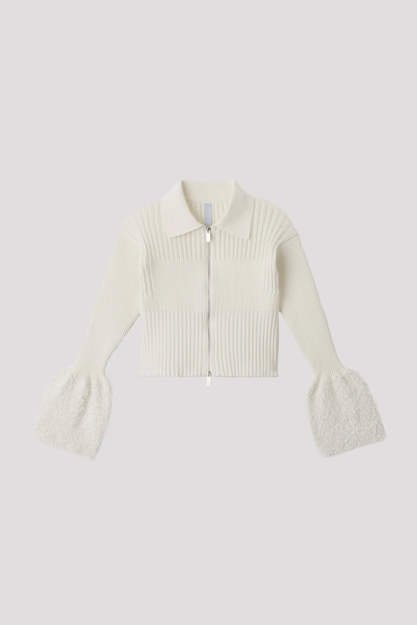 FLUTED REEF CROPPED ZIP SHIRT CARDIGAN sold by CFCL Womens