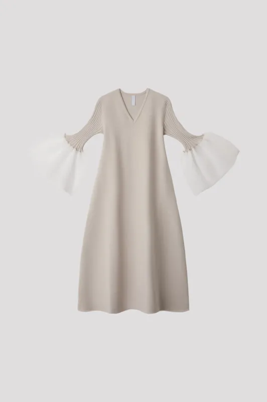 POTTERY LUCENT GLITTER LONG BELL SLEEVE FLARE DRESS sold by CFCL Womens