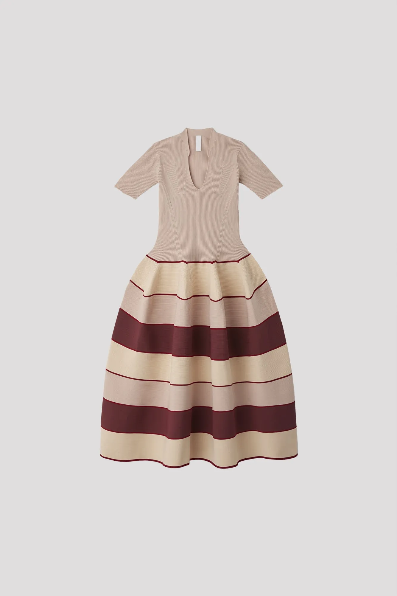 POTTERY STAND-UP COLLAR SHORT SLEEVE DRESS sold by CFCL Womens