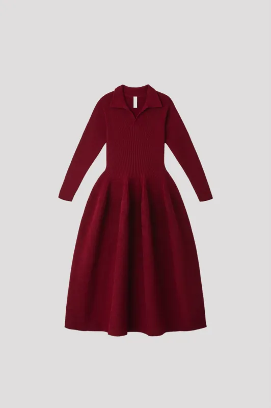 POTTERY VELVET LONG SLEEVE POLO DRESS made by CFCL Womens