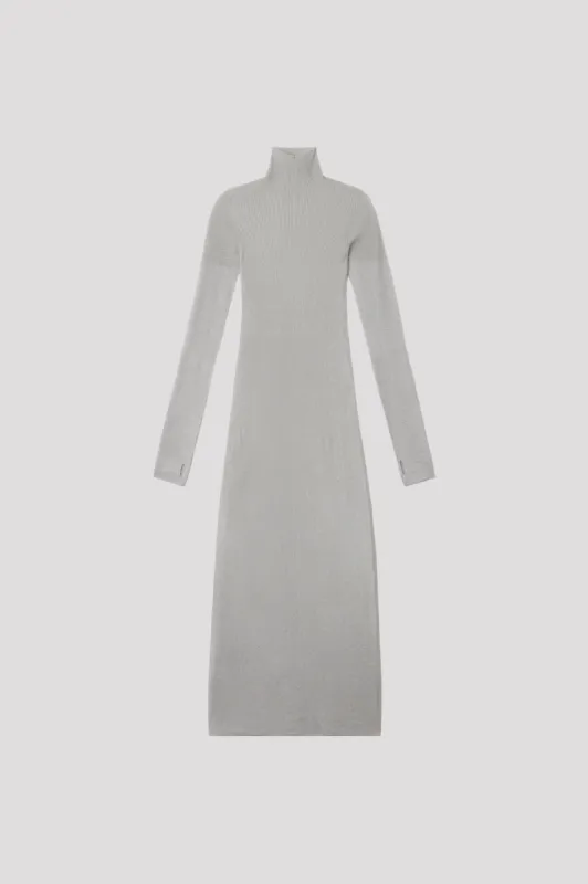 RIB METAL HIGHNECK LONG SLEEVE DRESS made by CFCL Womens