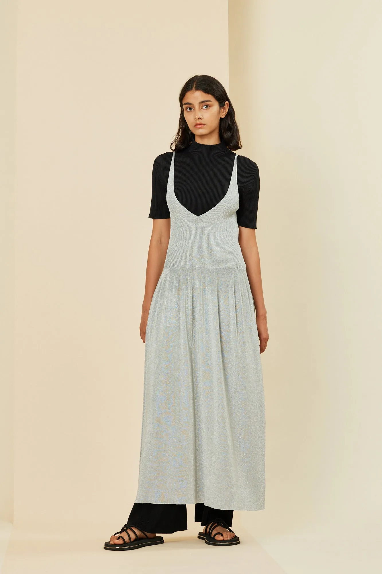 RIVULET METAL SLEEVELESS DRESS sold by CFCL Womens product image thumbnail 4