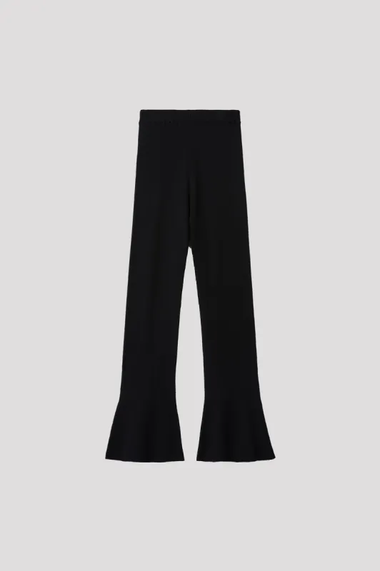 WOOL RIB BELL BOTTOM PANTS sold by CFCL Womens