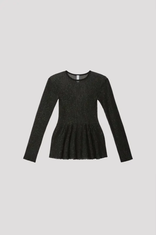 HYPHA LUCENT GLITTER LONG SLEEVE FLARE TOP made by CFCL Womens