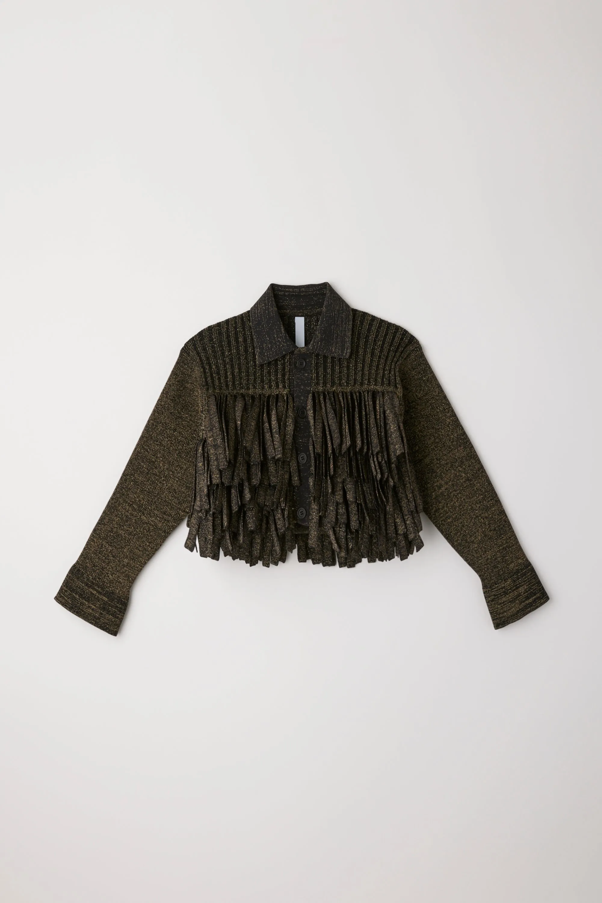 【VOL.10 1st delivery】FLUTED GLITTER FRINGE CROPPED SHIRT CARDIGAN sold by CFCL Womens