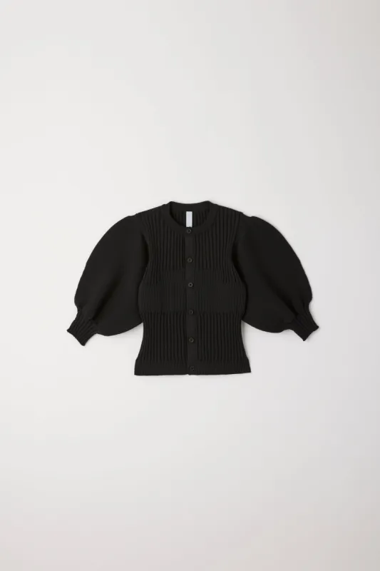 FLUTED SHORT PUFF SLEEVE CARDIGAN made by CFCL Womens