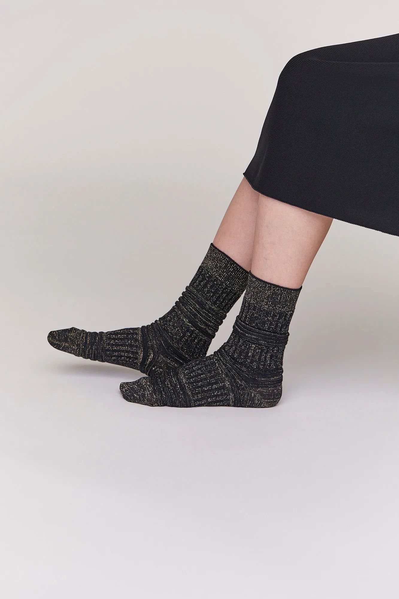 GARTER RIB GLITTER SOCKS sold by CFCL Womens product image thumbnail 4