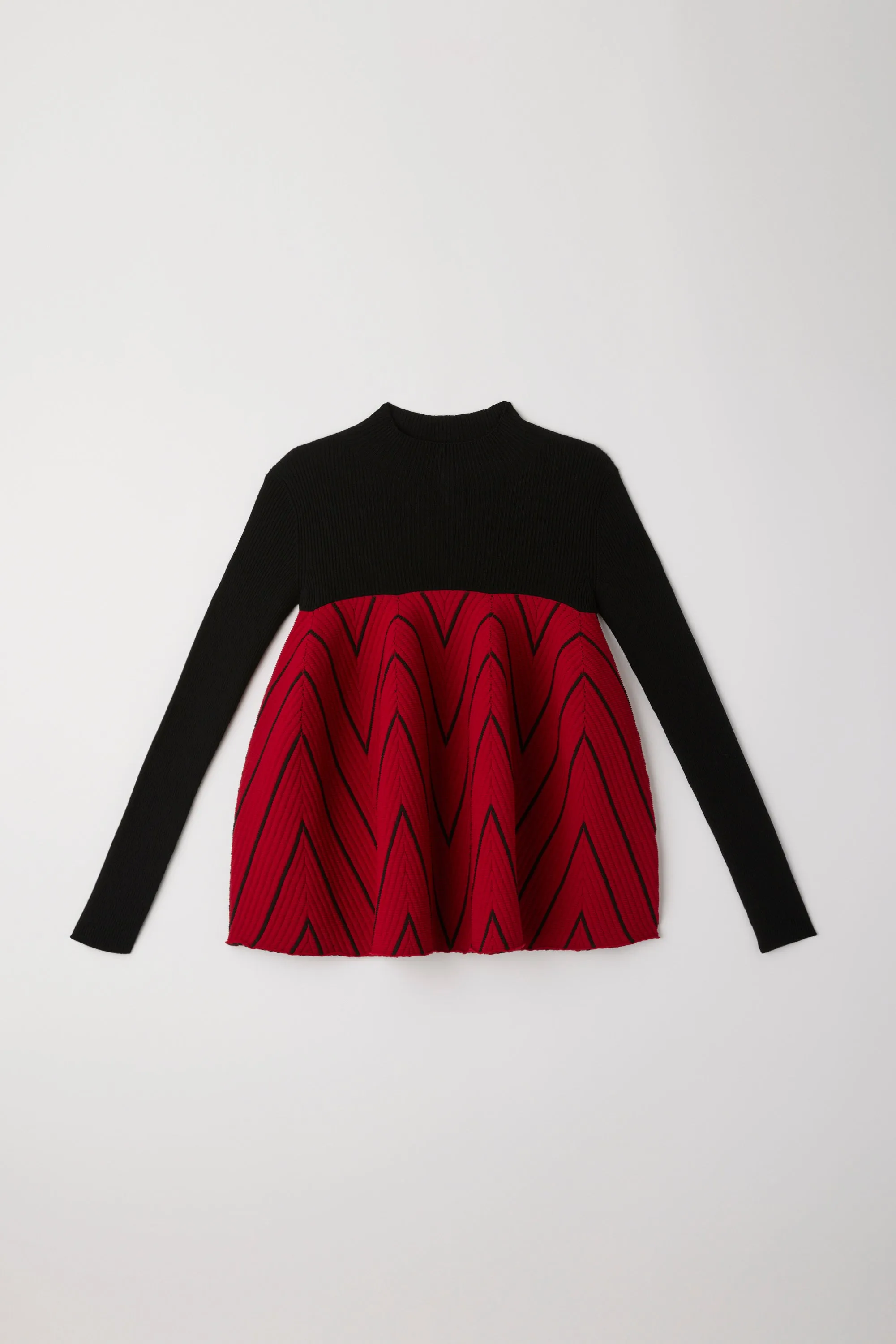 POTTERY HERRINGBONE LONG SLEEVE BUST FLARE TOP sold by CFCL Womens