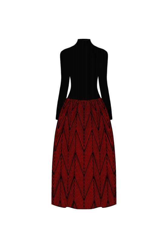 POTTERY HERRINGBONE LONG SLEEVE DRESS made by CFCL Womens