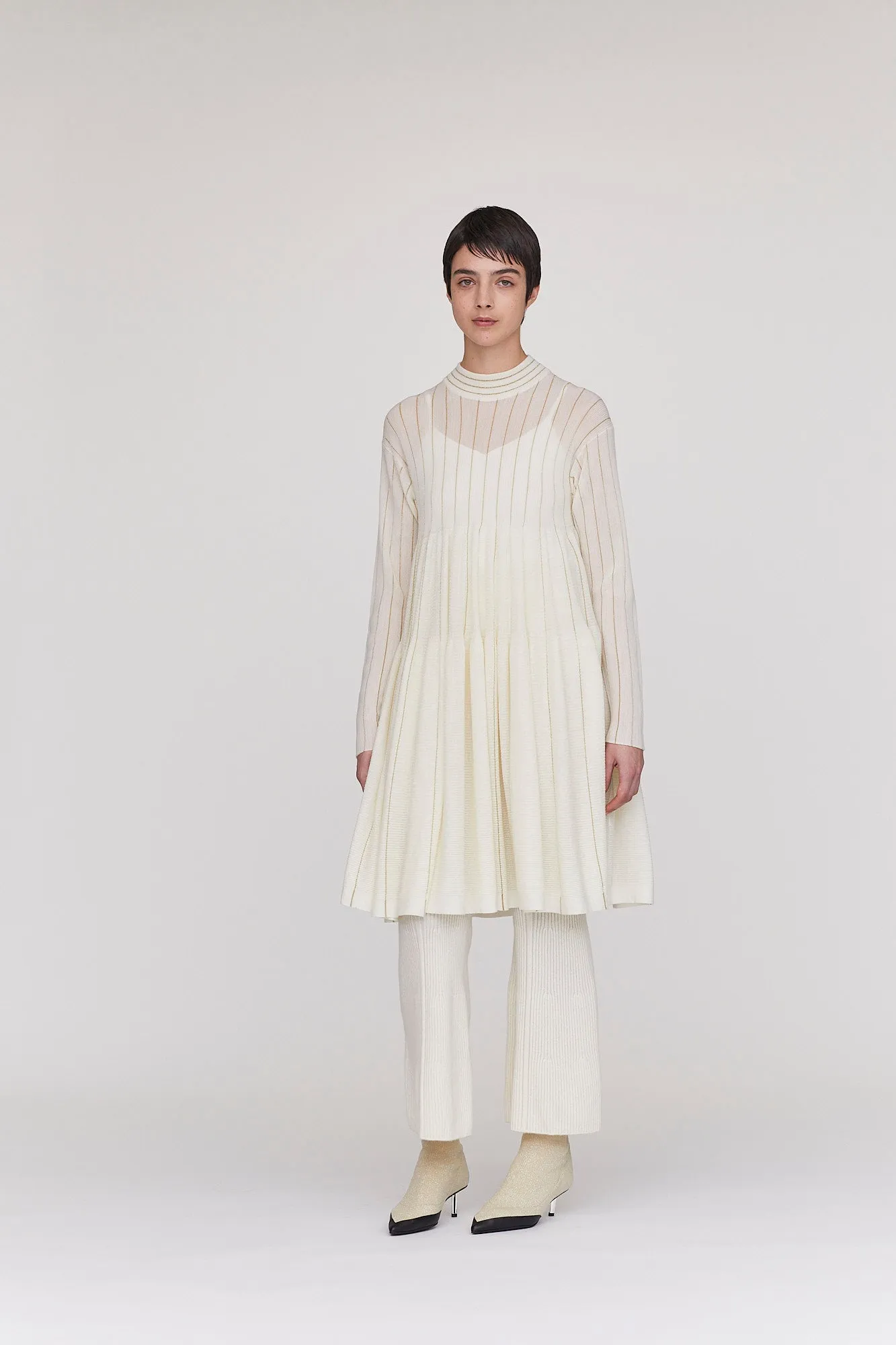 WOOL CASCADES GLITTER MOCKNECK LONG SLEEVE MINI DRESS sold by CFCL Womens product image thumbnail 5