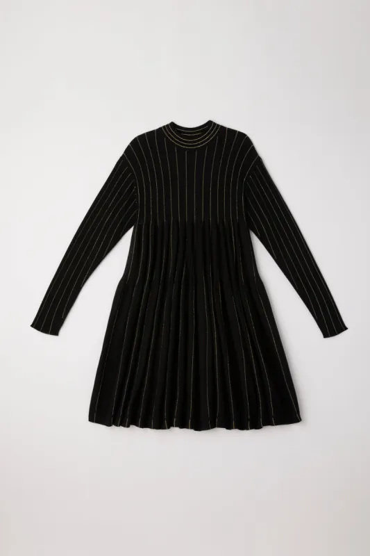 WOOL CASCADES GLITTER MOCKNECK LONG SLEEVE MINI DRESS made by CFCL Womens