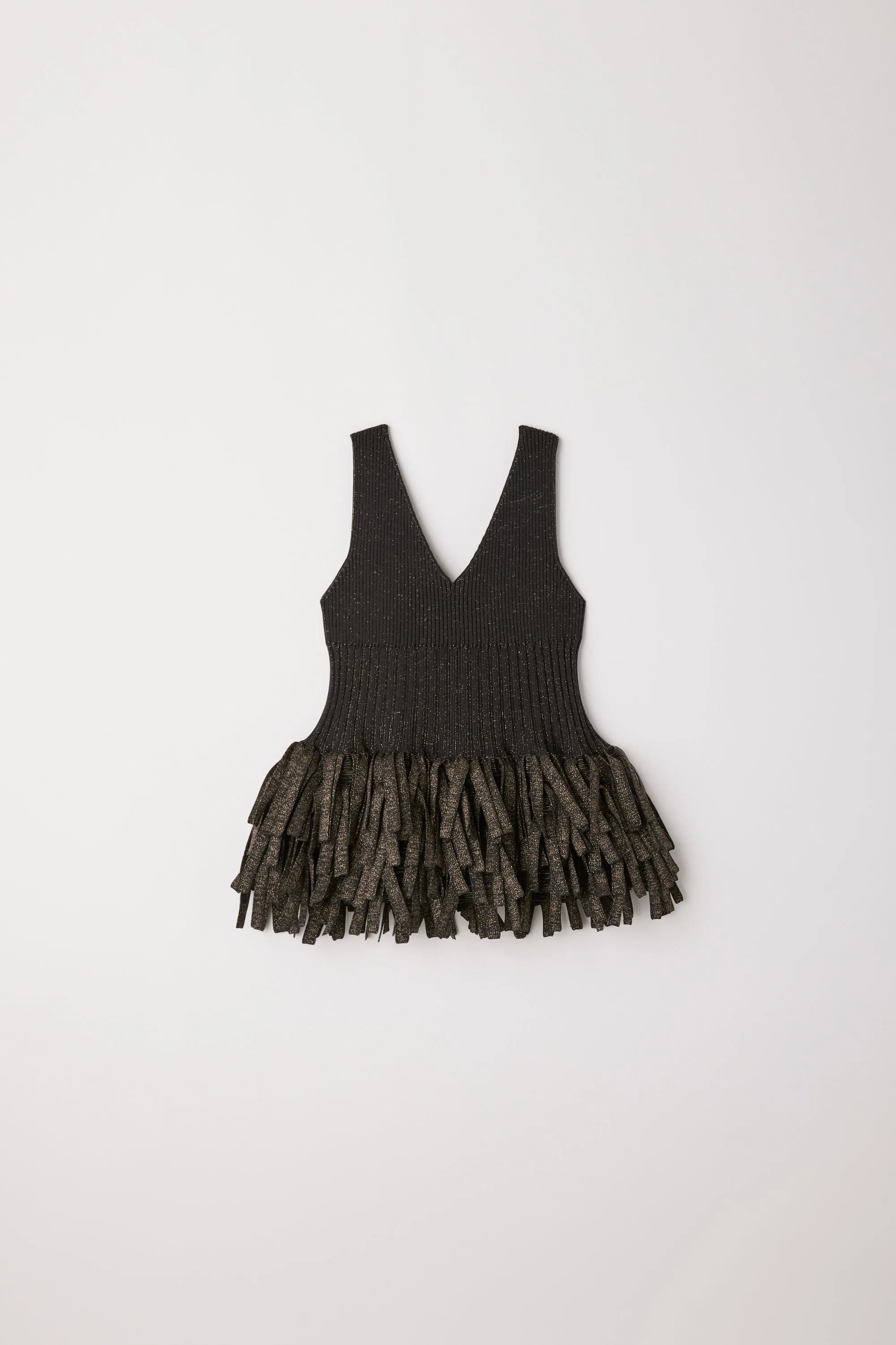 【VOL.10 1st delivery】FLUTED GLITTER FRINGE V-NECK SLEEVELESS TOP sold by CFCL Womens