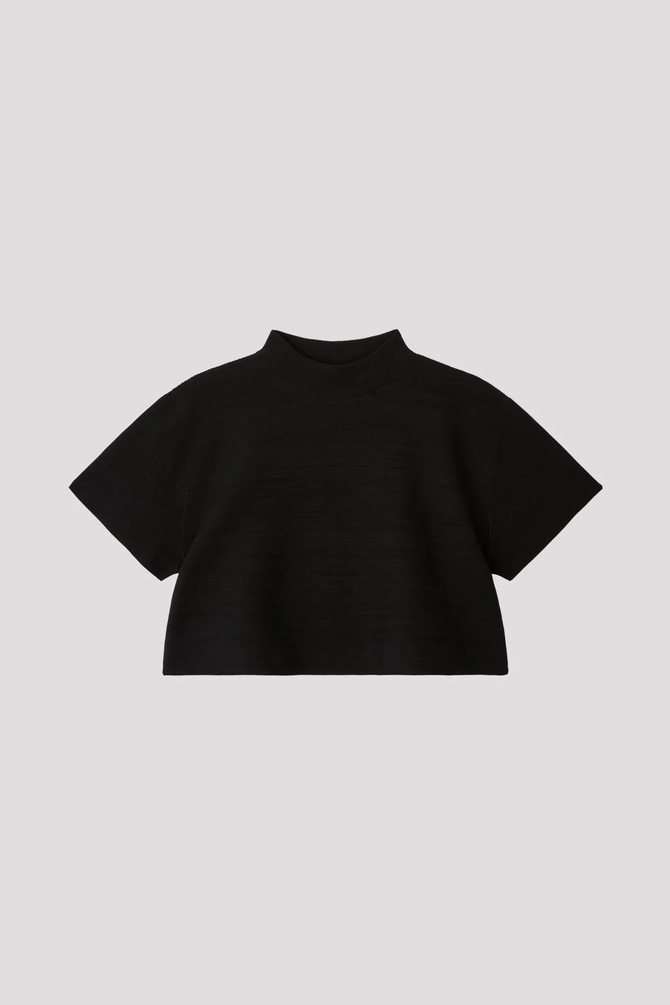 GARTER MOCKNECK SHORT SLEEVE CROPPED TEE SHIRT sold by CFCL Womens