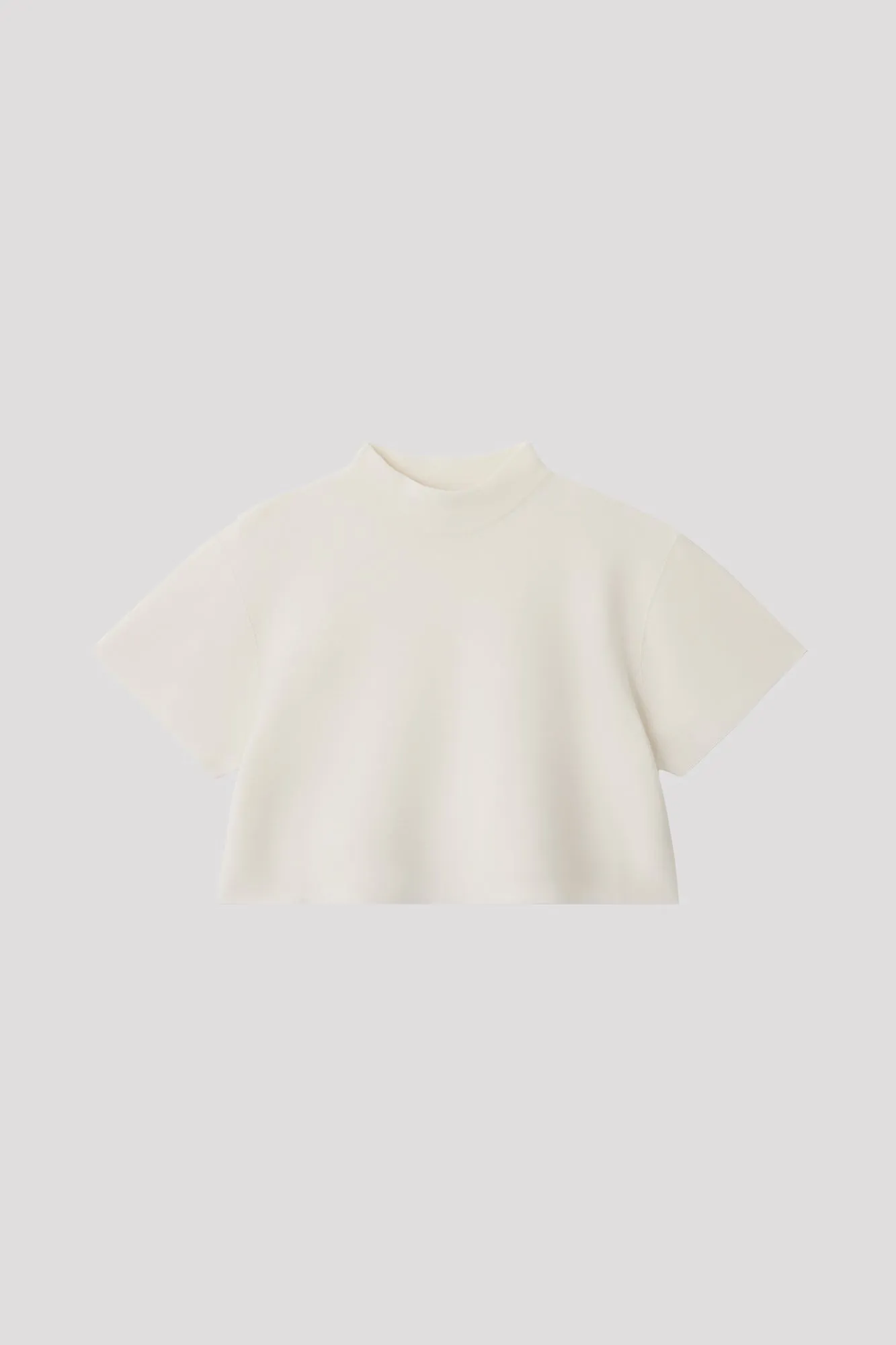 GARTER MOCKNECK SHORT SLEEVE CROPPED TEE SHIRT sold by CFCL Womens product image thumbnail 2