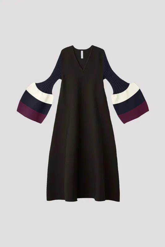 POTTERY LONG BELL SLEEVE FLARE DRESS made by CFCL Womens