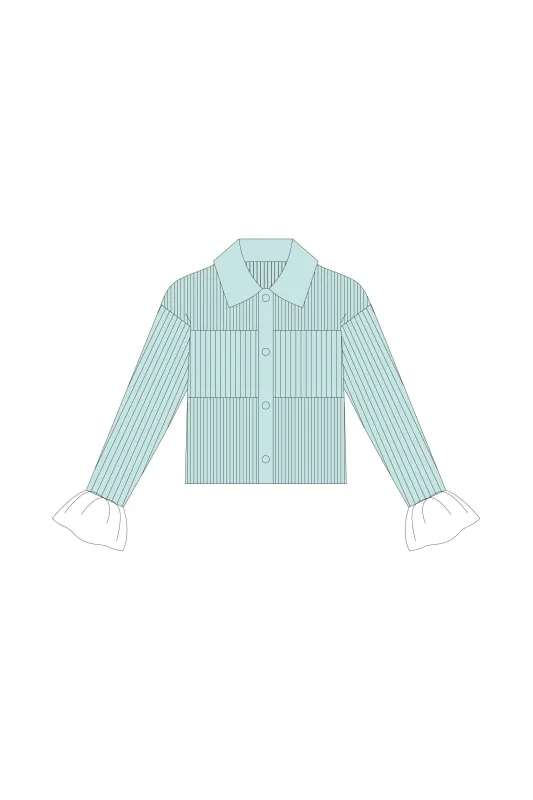 【VOL.11 1st delivery】FLUTED LUCENT CROPPED SHIRT CARDIGAN sold by CFCL Womens