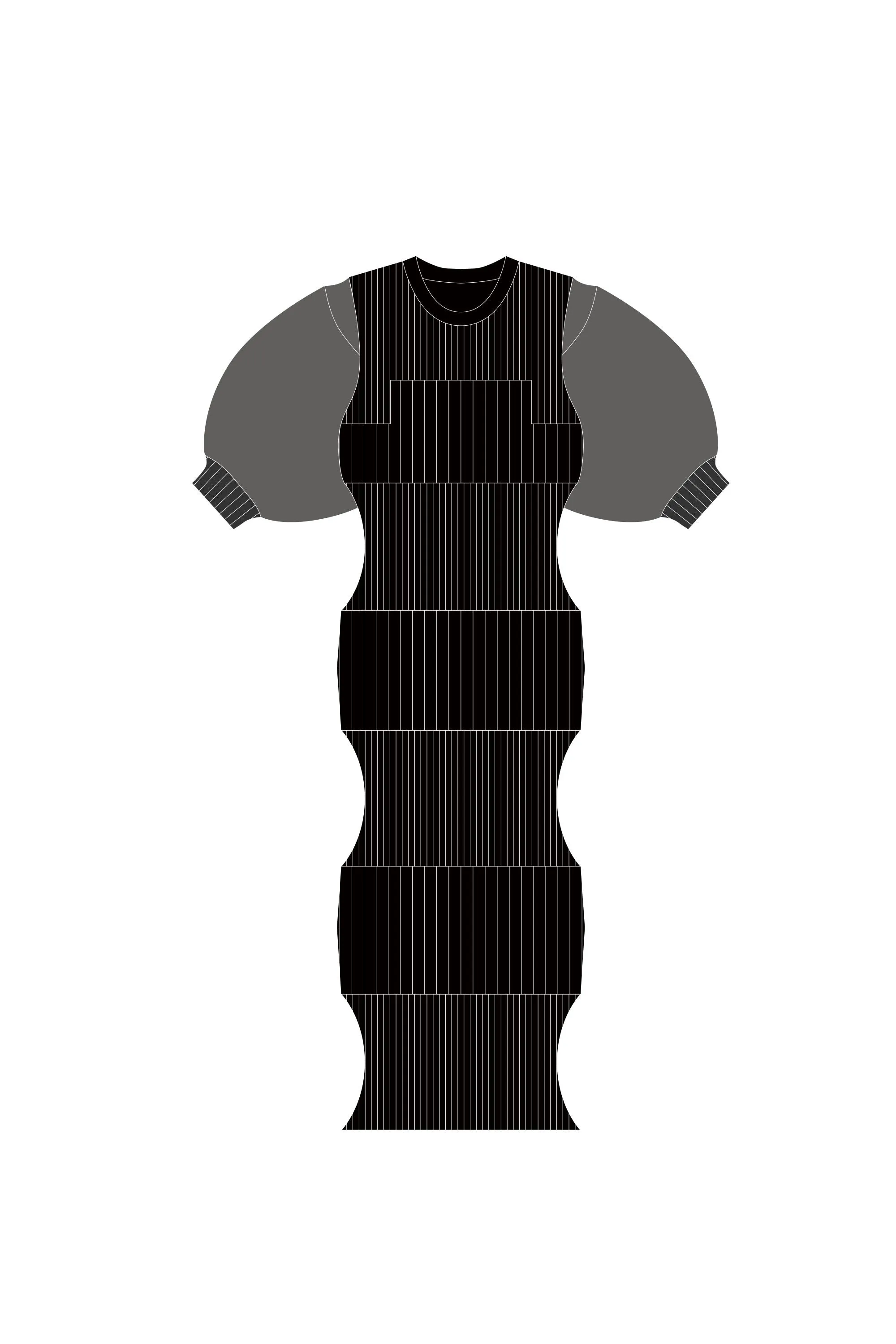 FLUTED LUCENT PUFF SLEEVE DRESS sold by CFCL Womens product image thumbnail 2