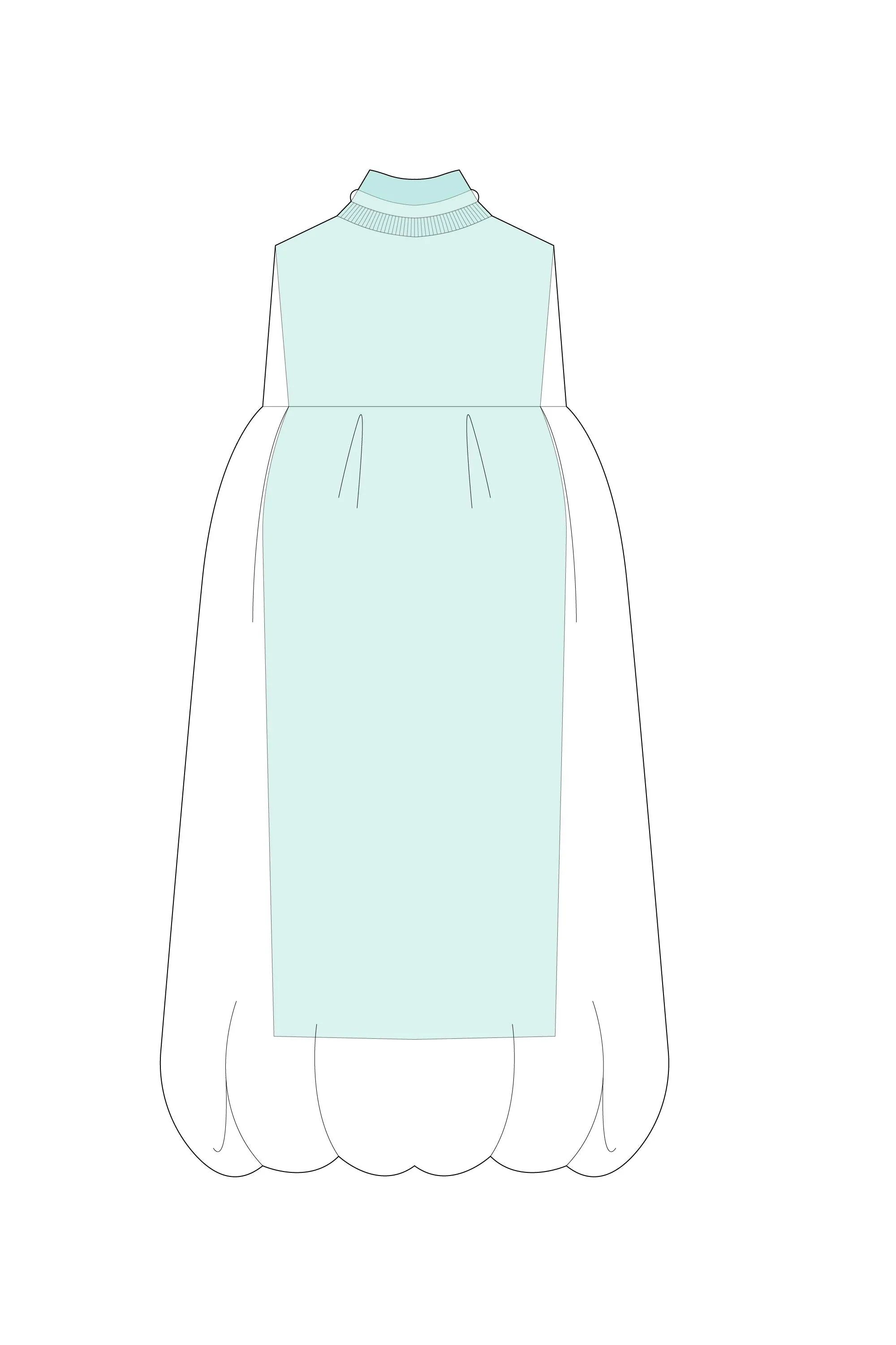 【VOL.11 1st delivery】OVERWRAPPED POTTERY BUST FLARE SLEEVELESS DRESS sold by CFCL Womens