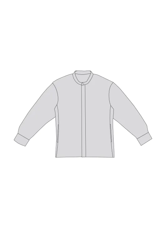 SOFT MILAN STAND COLLAR COVERED PLACKET SHIRT made by CFCL Womens