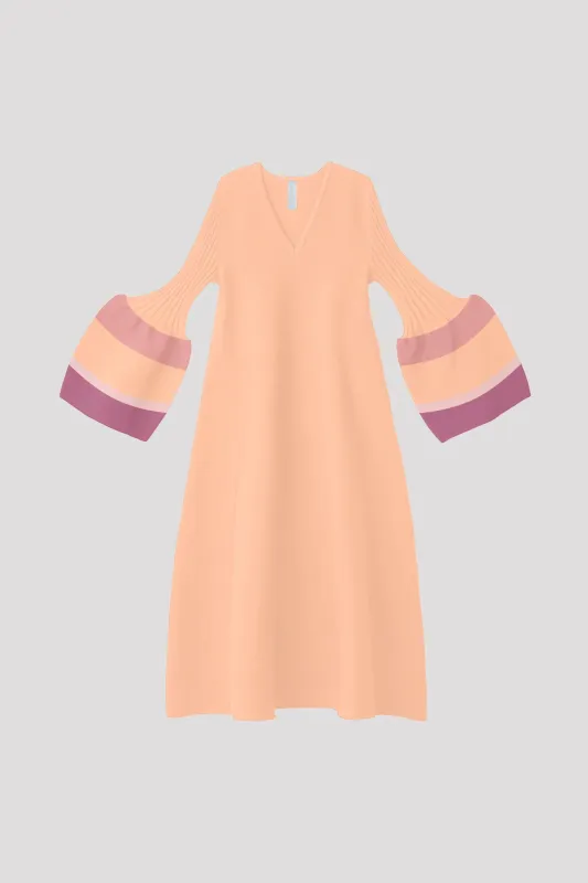 POTTERY LONG BELL SLEEVE FLARE DRESS made by CFCL Womens