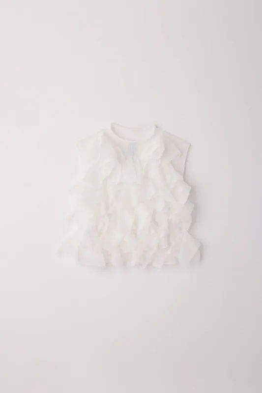 【2027年5月上旬頃配送】FLAPPED ENCHANT LUCENT SLEEVELESS TOP made by CFCL Womens