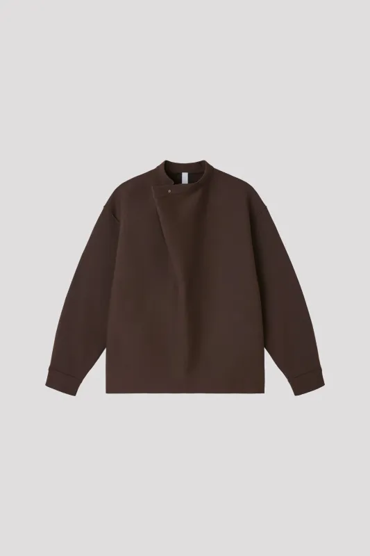 SOFT MILAN WRAP COLLAR LONG SLEEVE TOP made by CFCL Womens