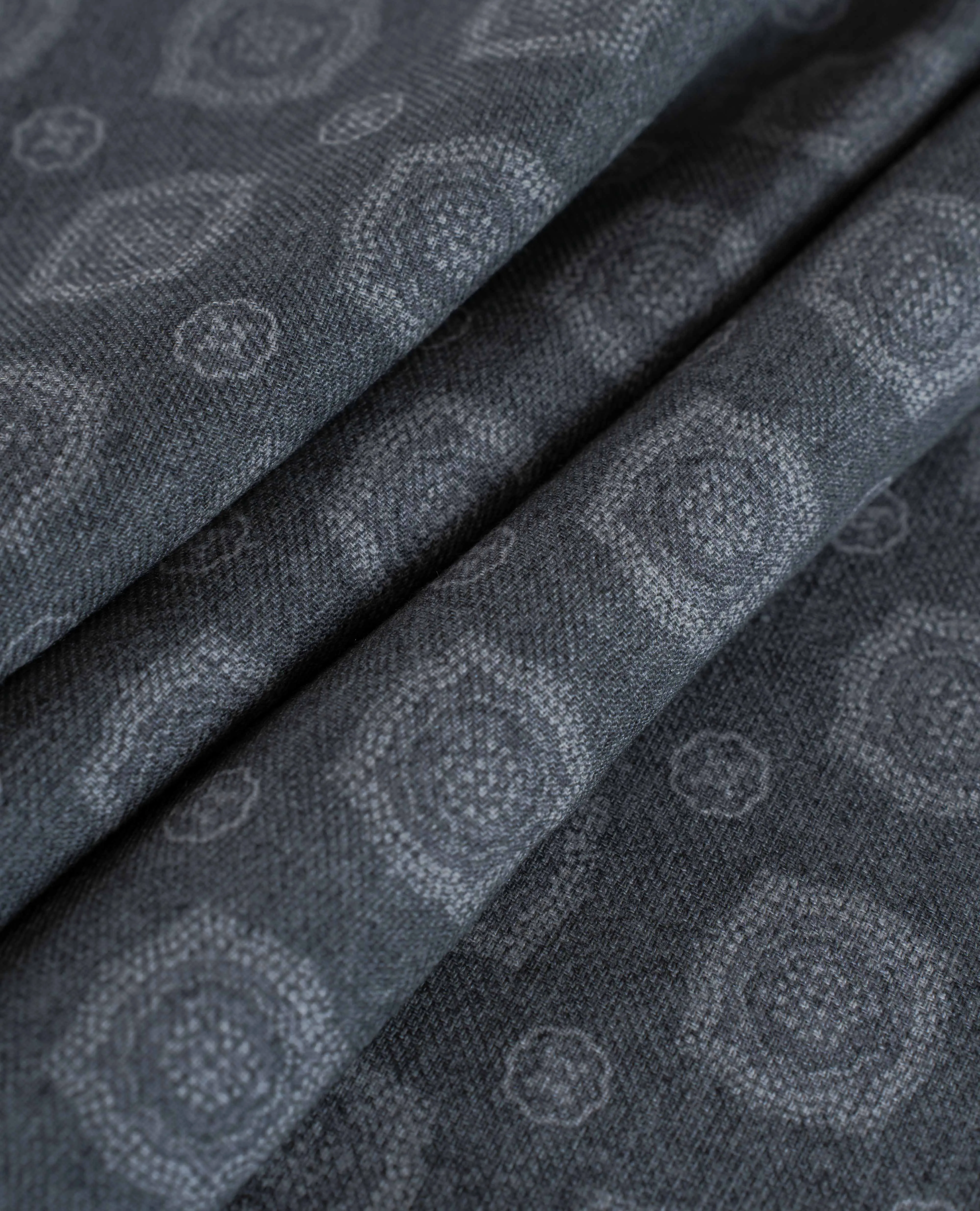 Wool Printed Scarf - Sage Pastel Green Melange Medallion Print sold by Paolo Albizzati product image thumbnail 4