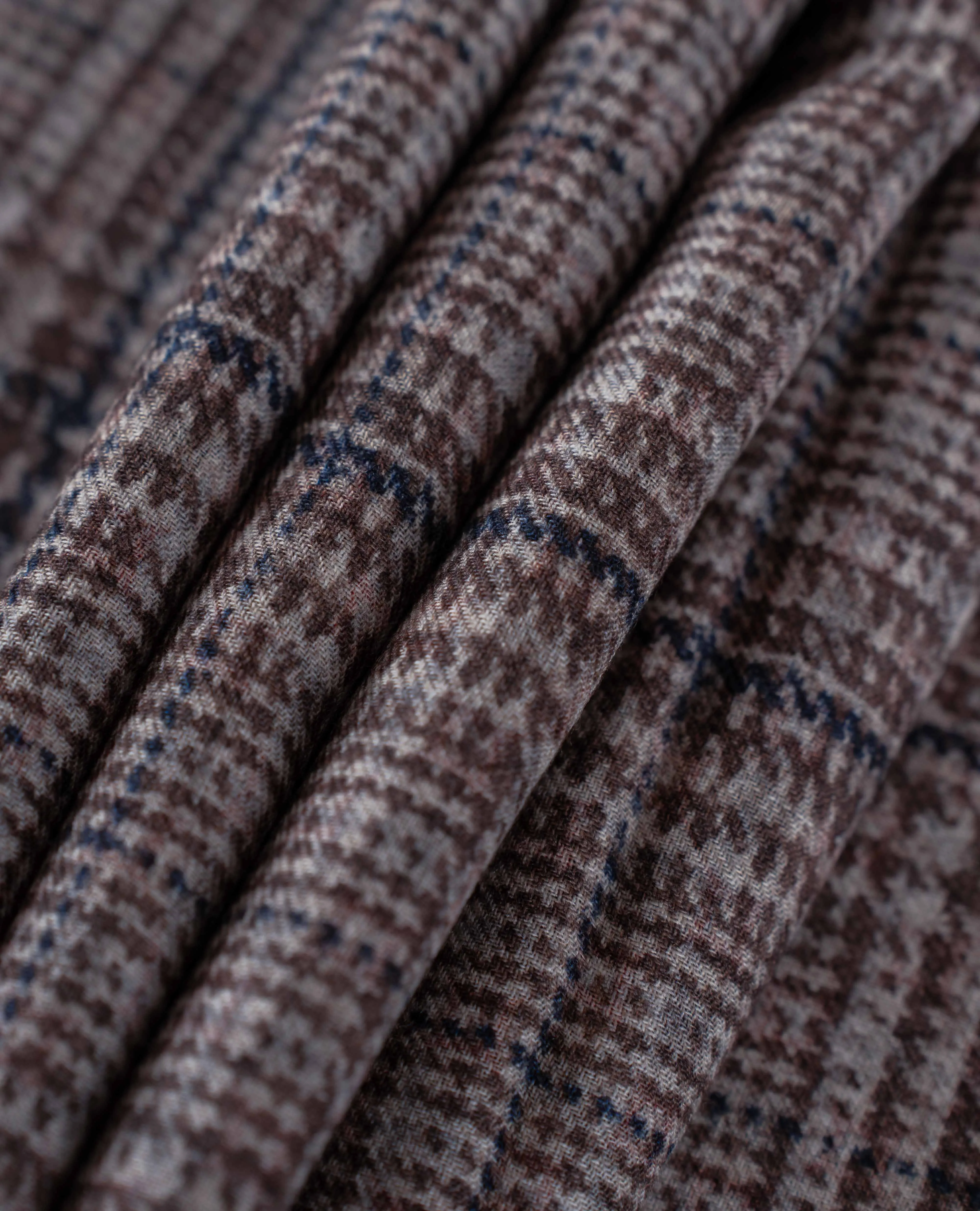 Wool Printed Scarf - Brown Check Melange sold by Paolo Albizzati product image thumbnail 5