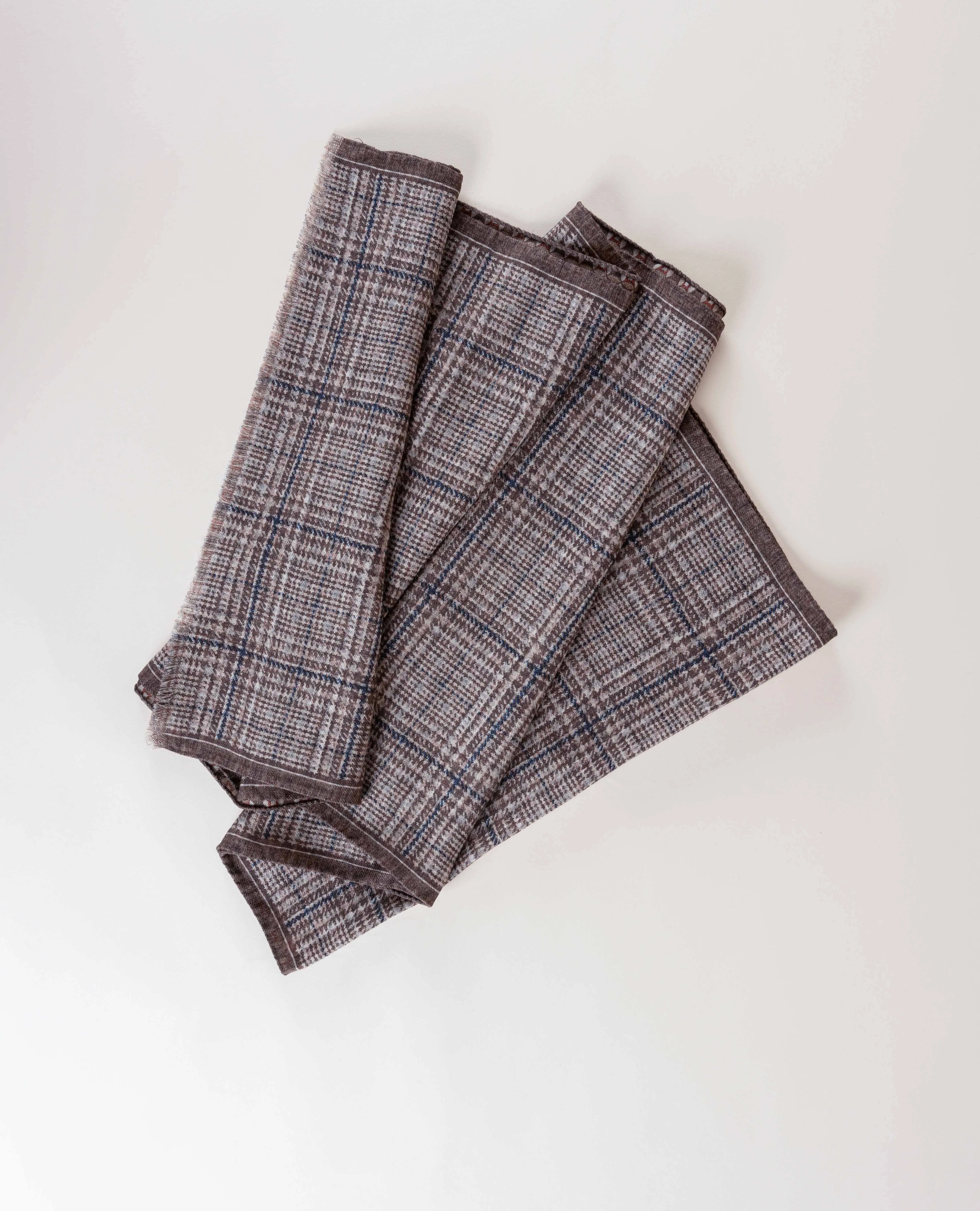Wool Printed Scarf - Brown Check Melange sold by Paolo Albizzati product image thumbnail 3