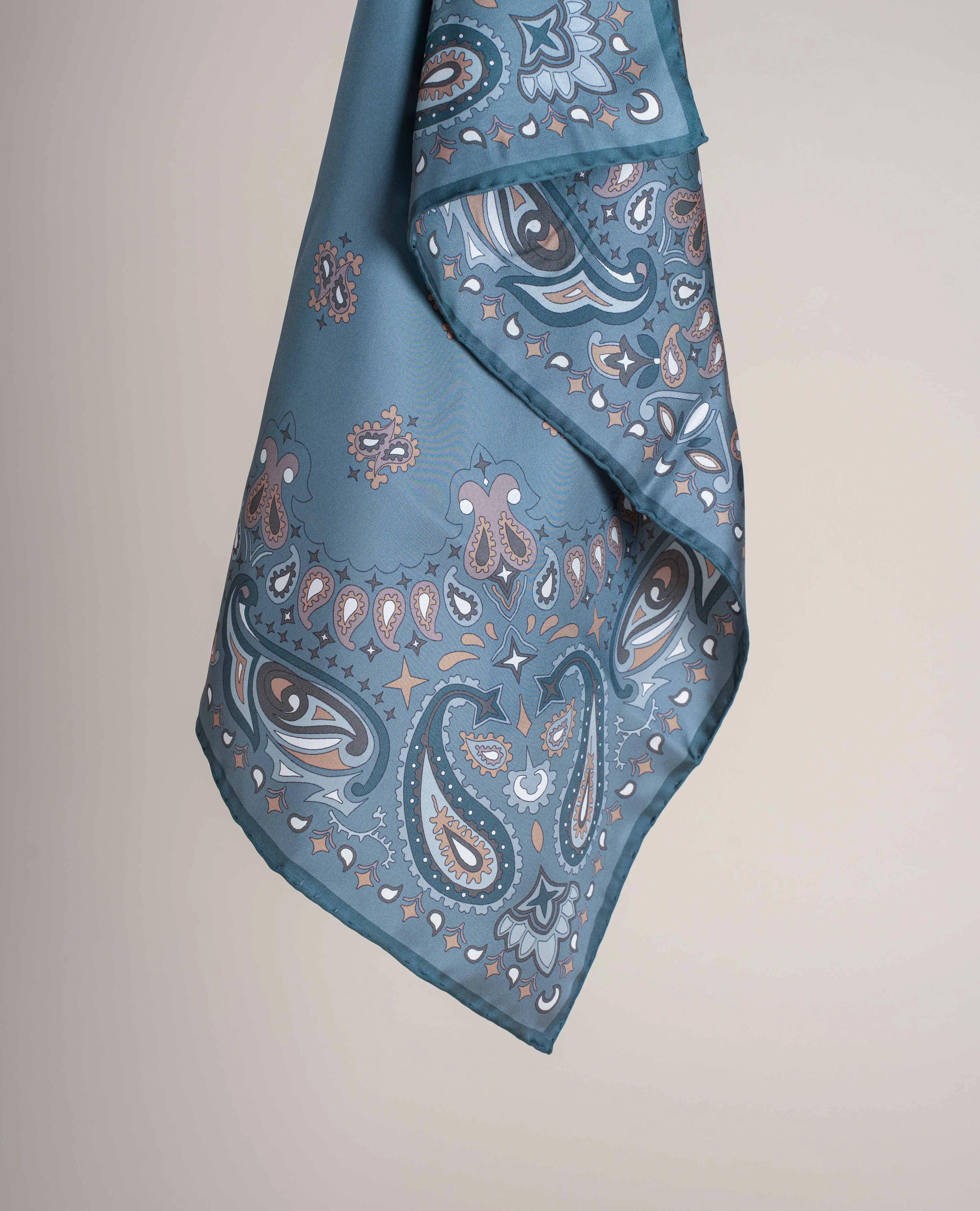 Bandana Twill Silk - Teal Blue sold by Paolo Albizzati product image thumbnail 5