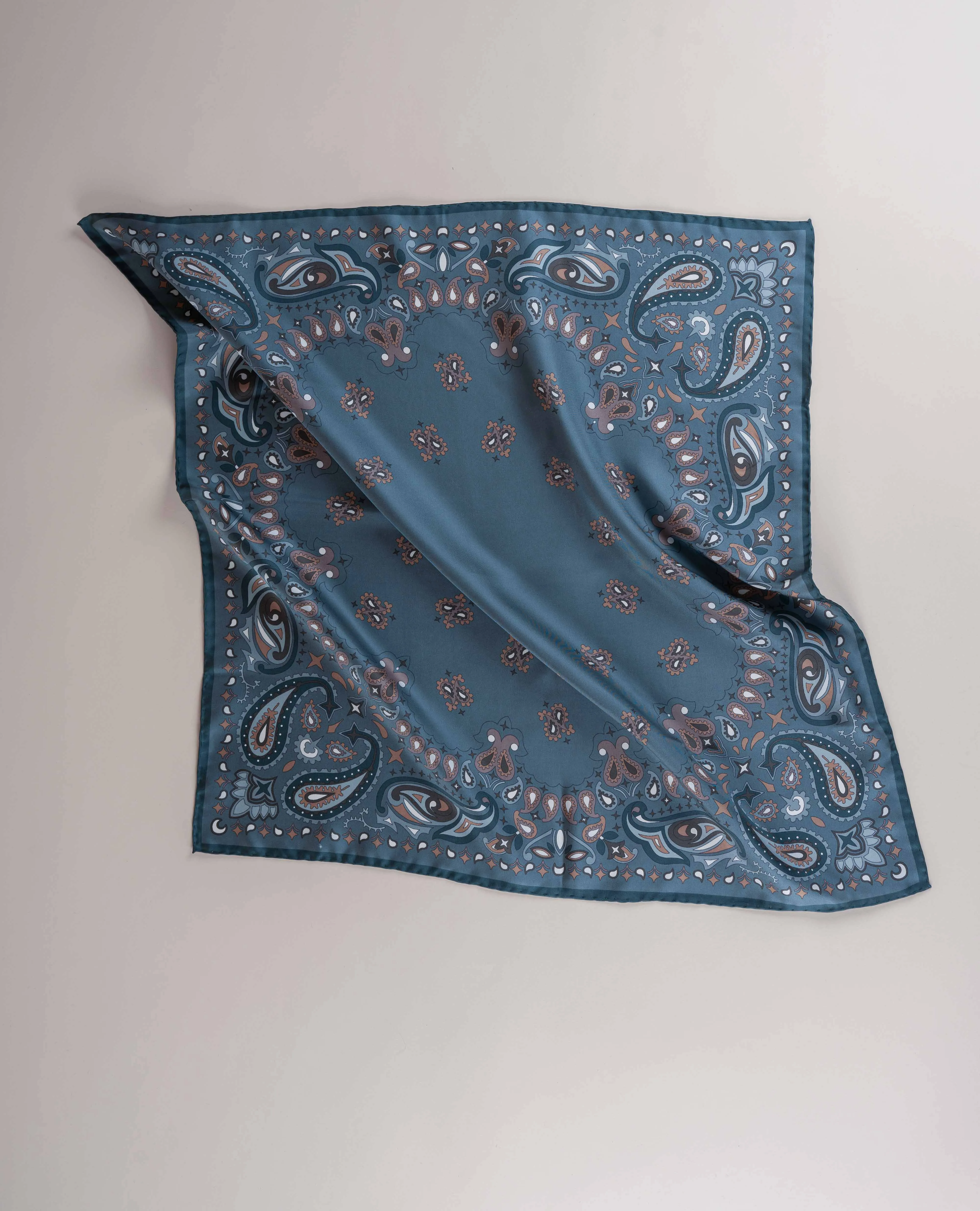 Bandana Twill Silk - Teal Blue sold by Paolo Albizzati