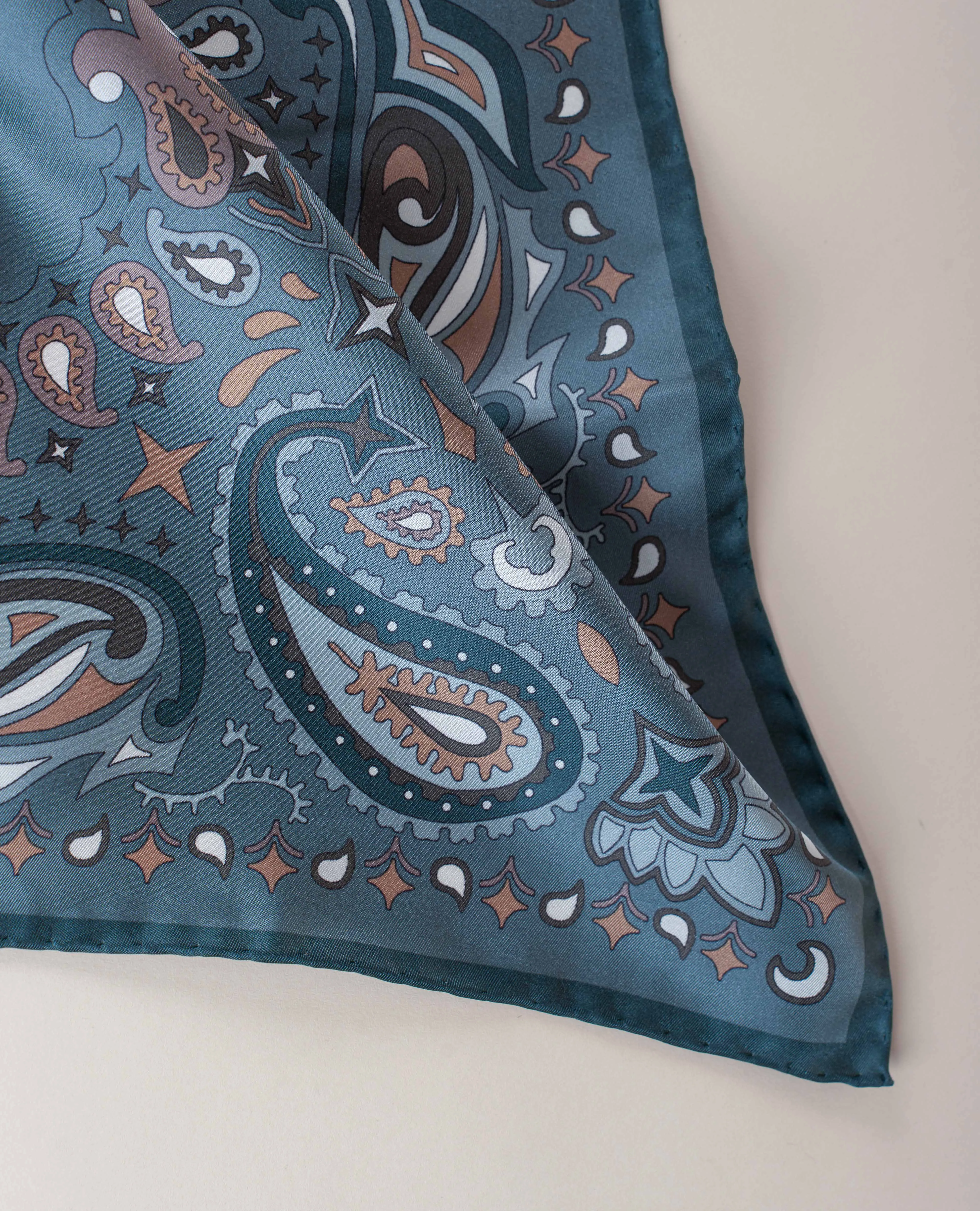 Bandana Twill Silk - Teal Blue sold by Paolo Albizzati product image thumbnail 2