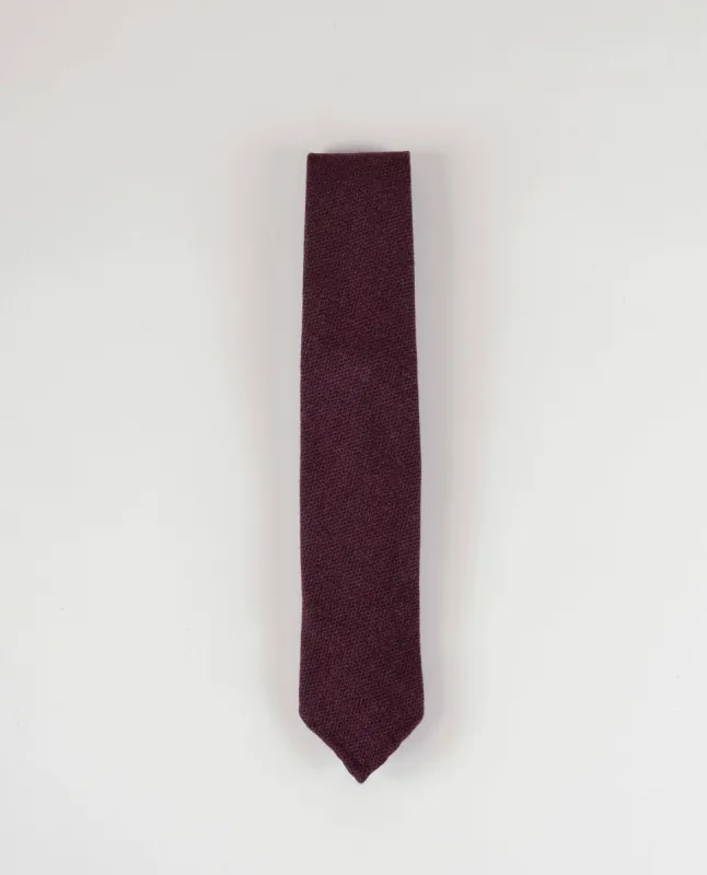 Cashmere Tie - Burgundy Solid sold by Paolo Albizzati