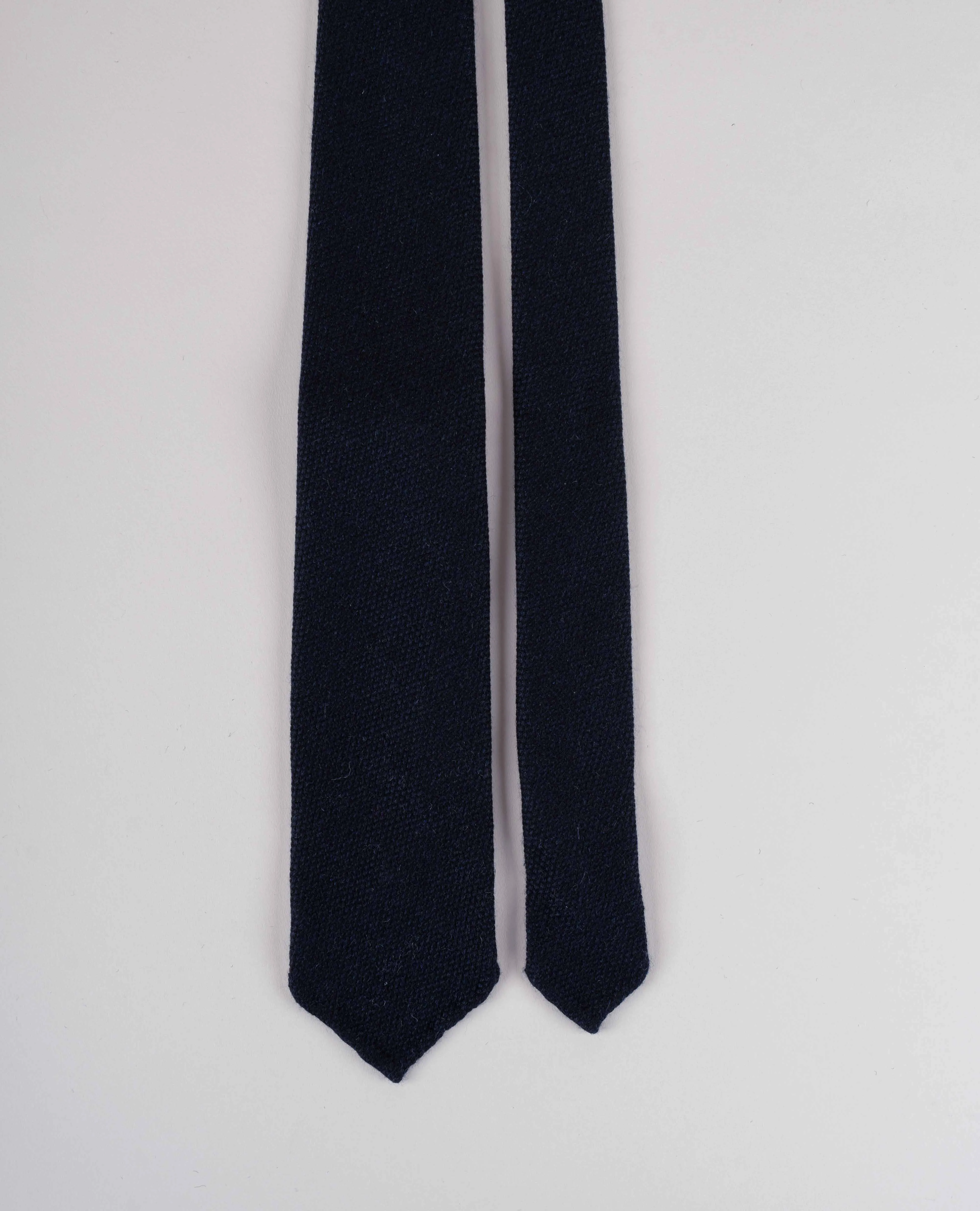 Cashmere Tie - Navy Blue Solid sold by Paolo Albizzati product image thumbnail 2