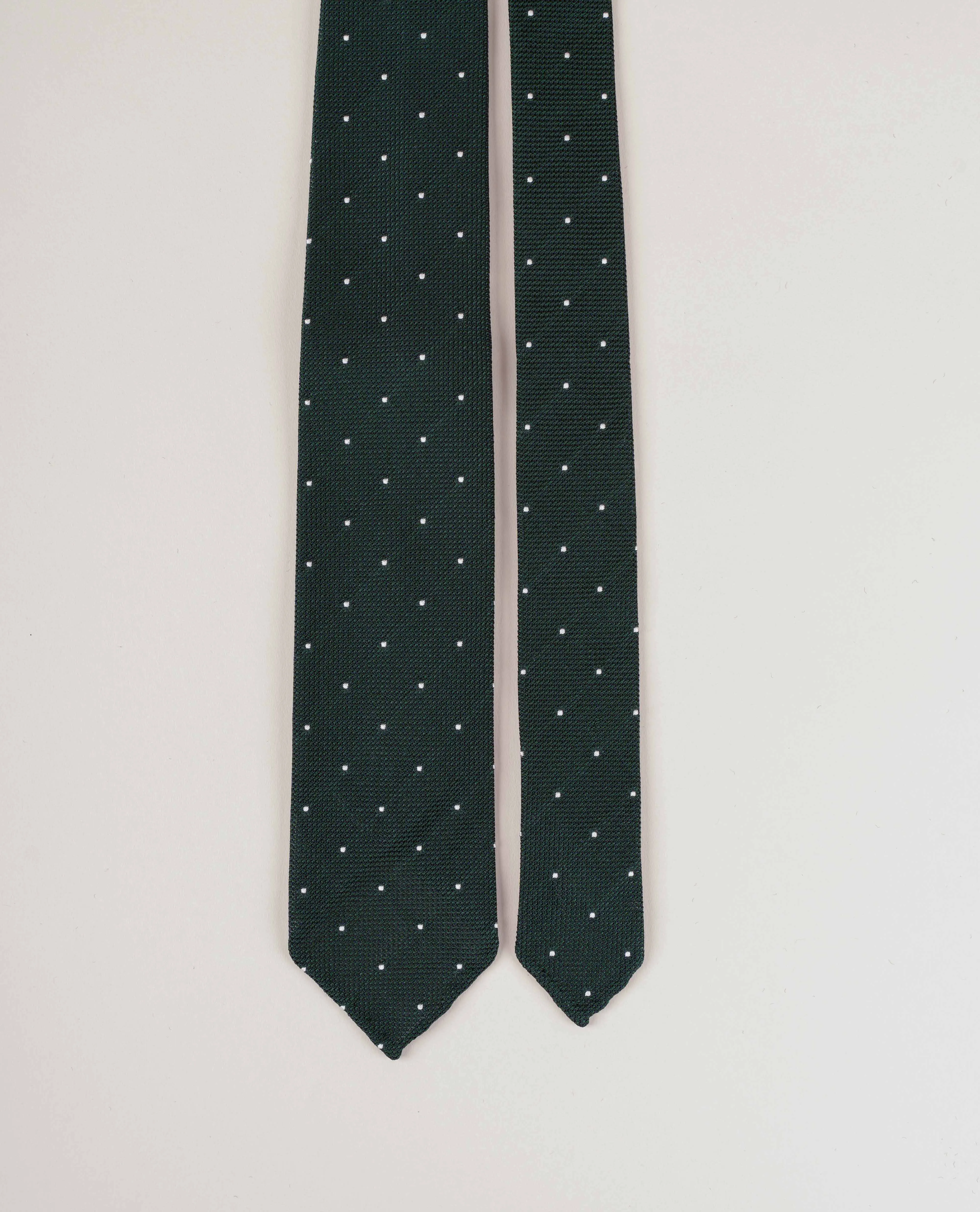 Original Grenadine Silk Tie - Green with White Dots sold by Paolo Albizzati product image thumbnail 3