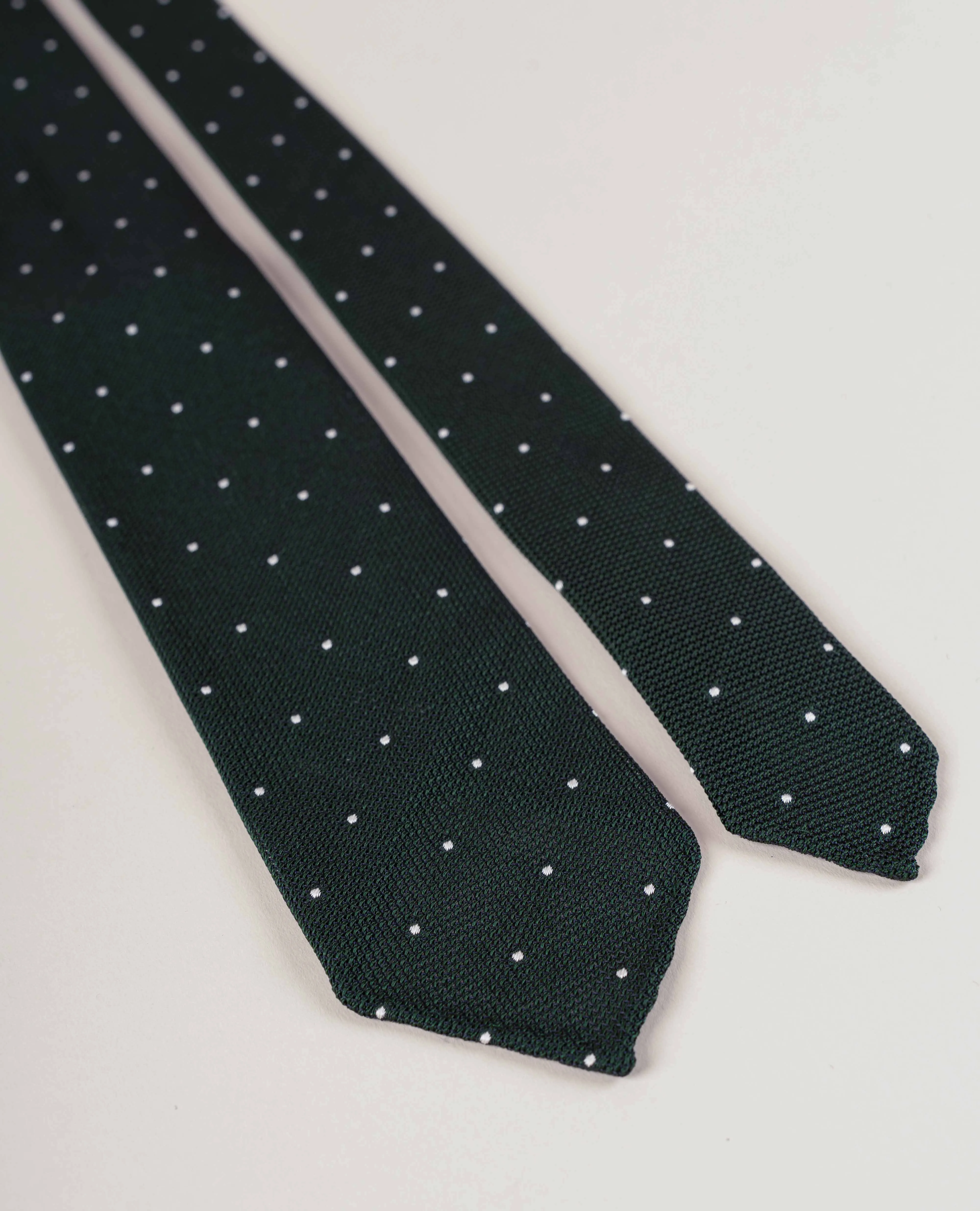 Original Grenadine Silk Tie - Green with White Dots sold by Paolo Albizzati product image thumbnail 2