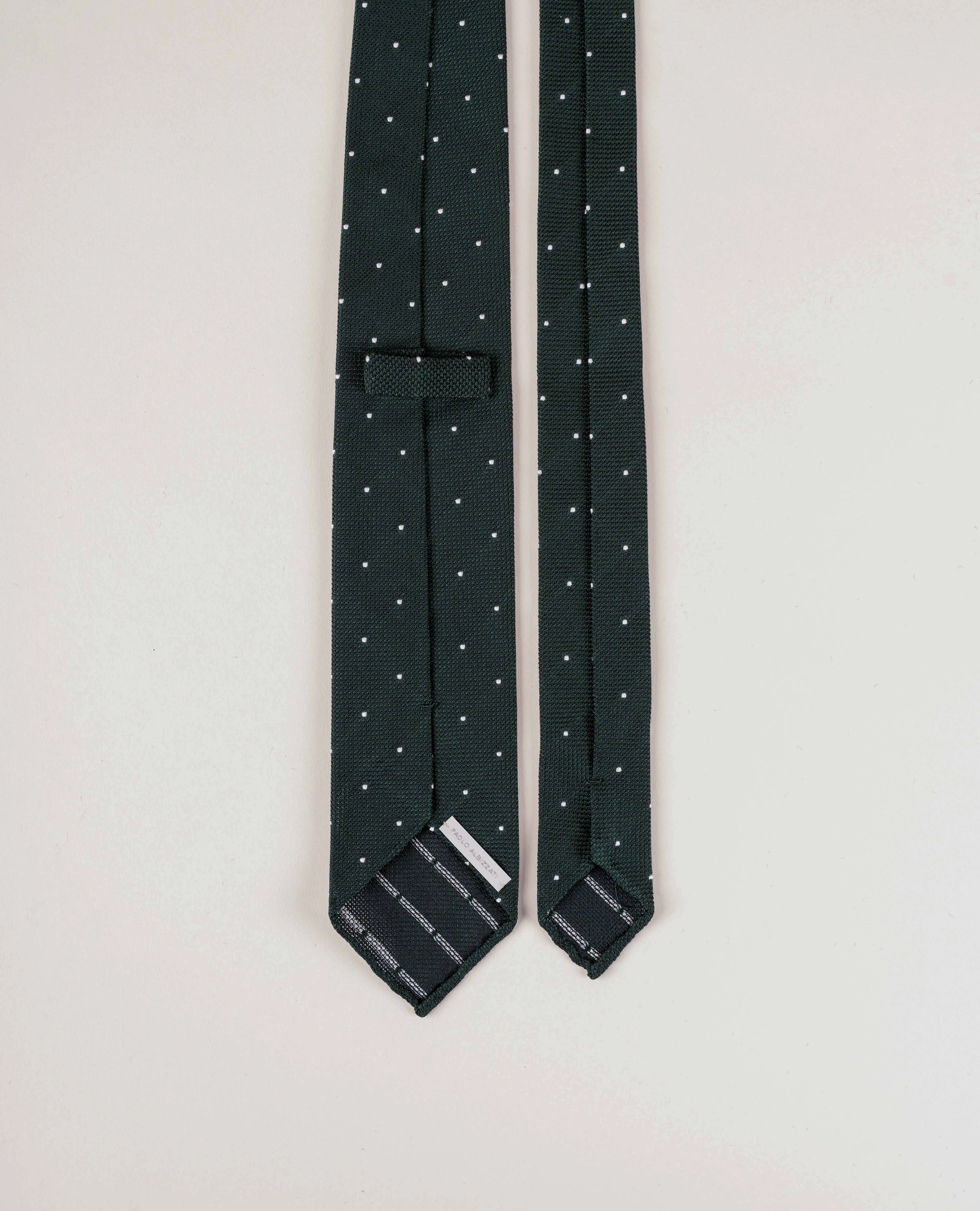 Original Grenadine Silk Tie - Green with White Dots sold by Paolo Albizzati product image thumbnail 4
