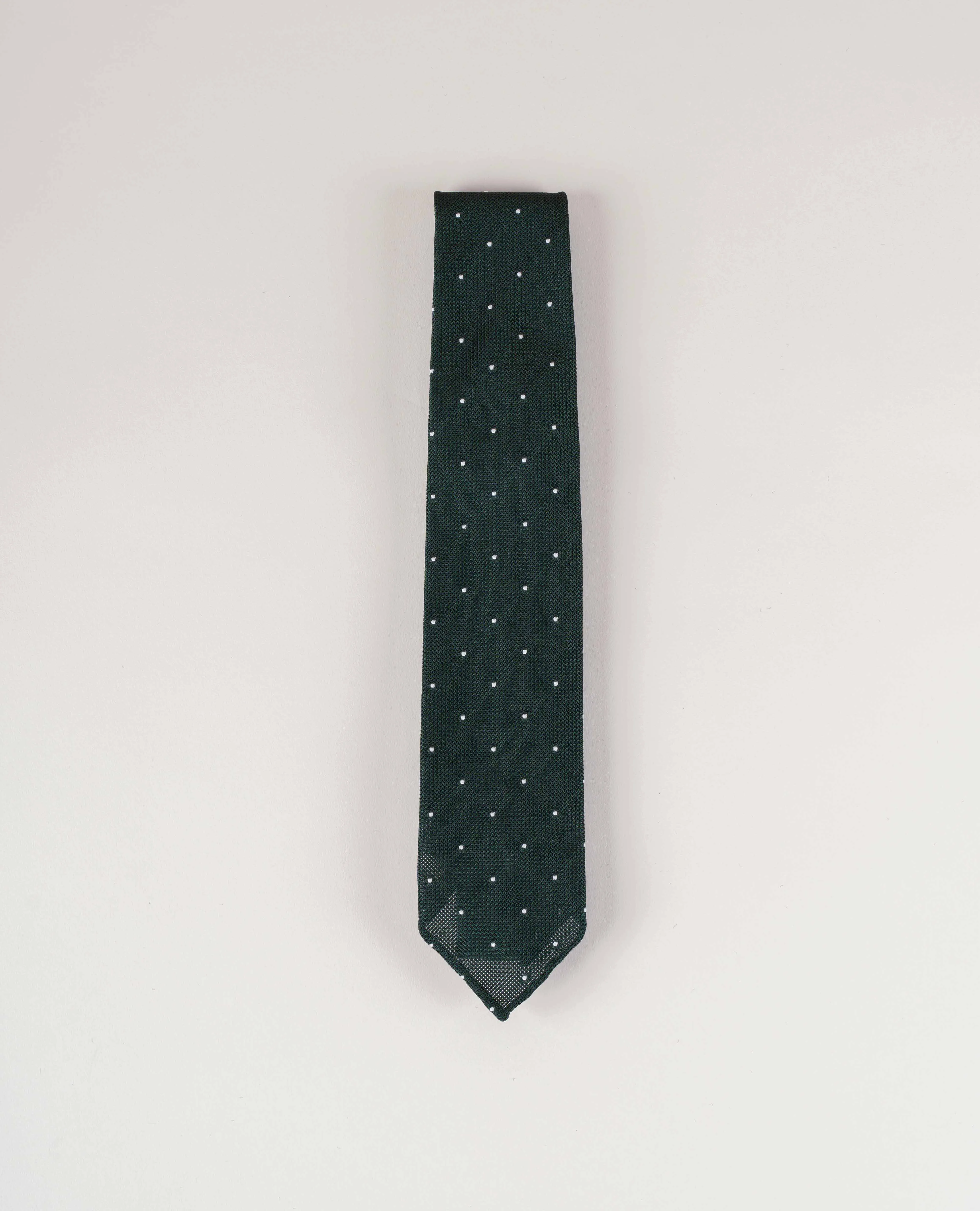 Original Grenadine Silk Tie - Green with White Dots sold by Paolo Albizzati