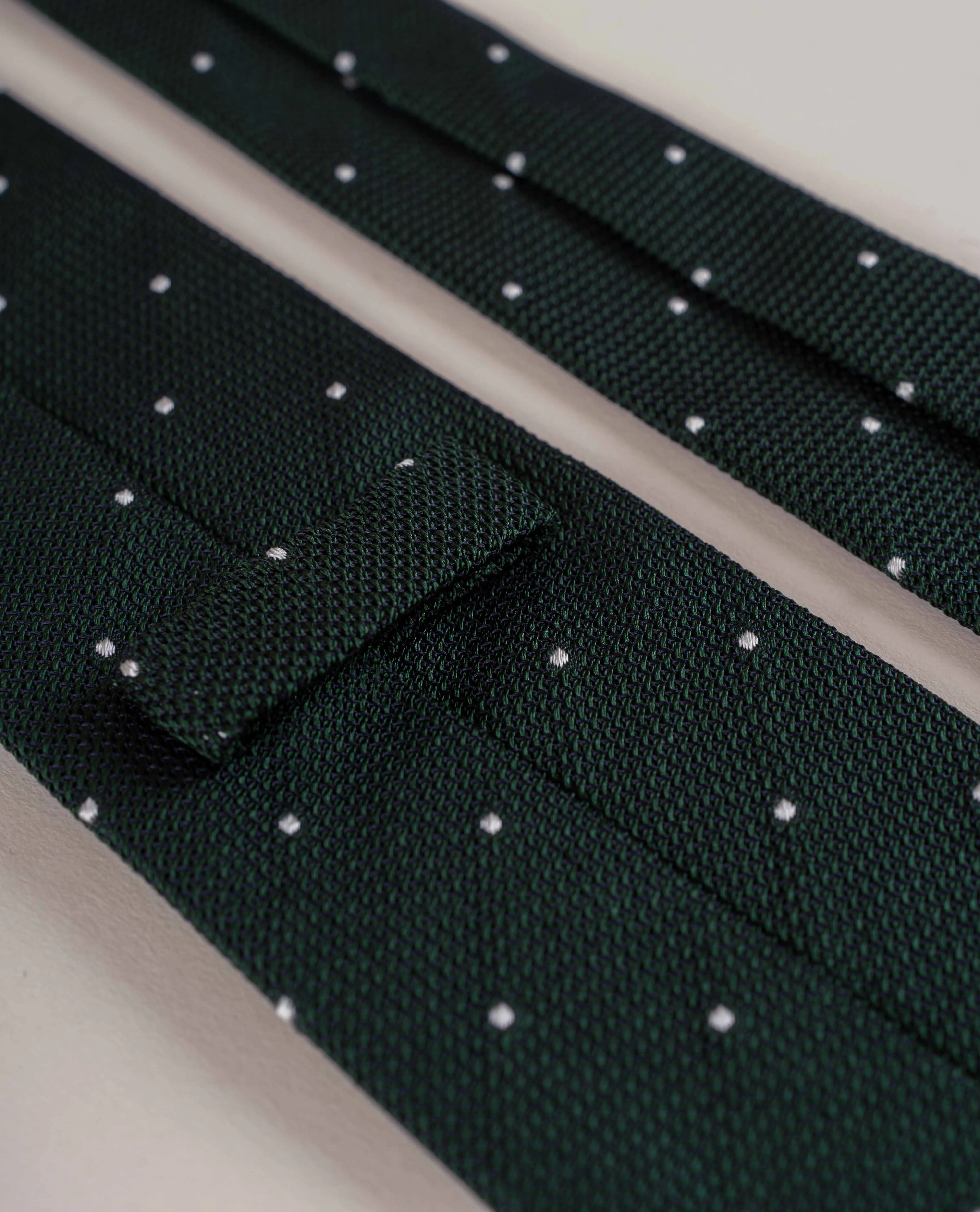 Original Grenadine Silk Tie - Green with White Dots sold by Paolo Albizzati product image thumbnail 5