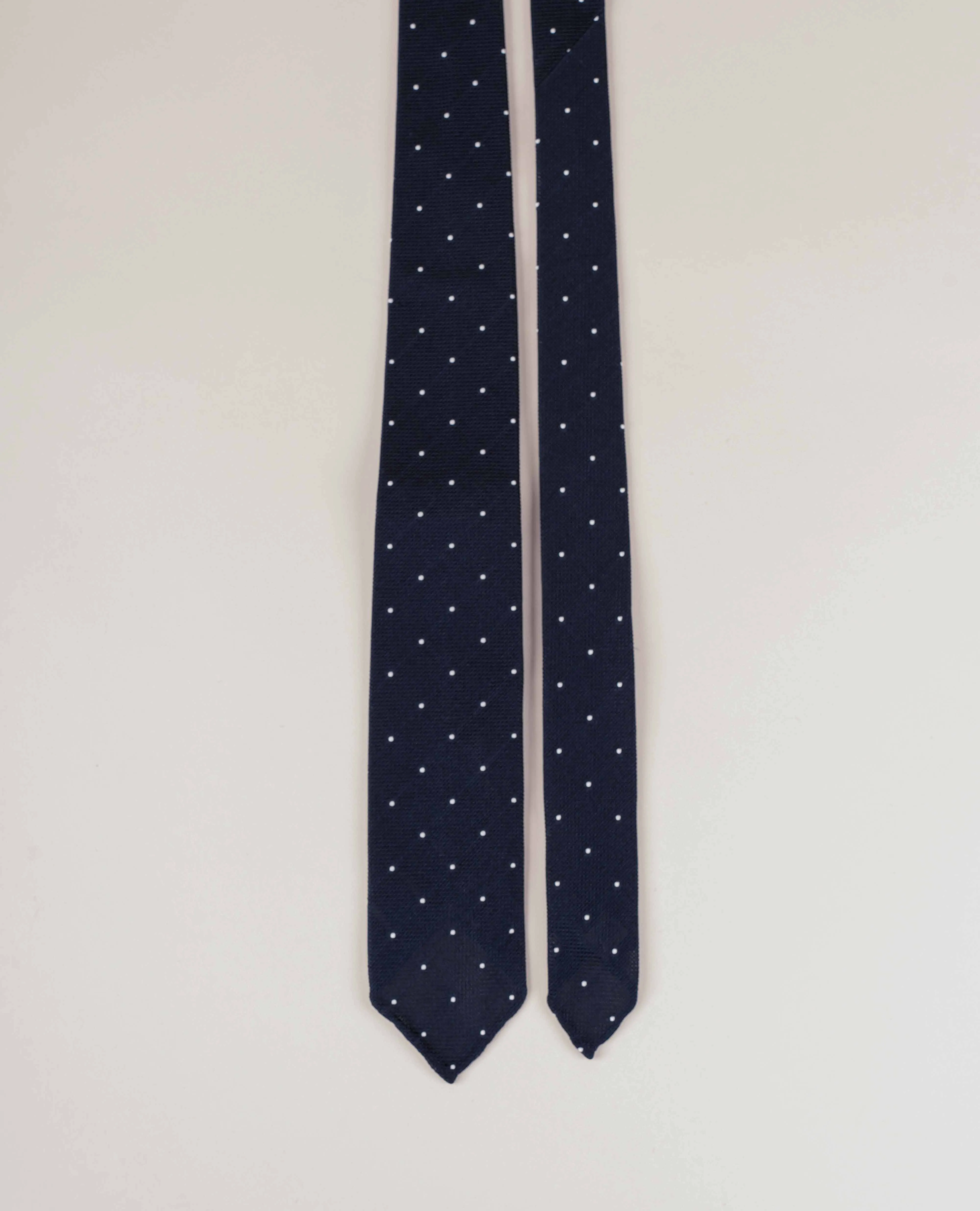 Original Grenadine Silk Tie - Navy with White Dots sold by Paolo Albizzati product image thumbnail 2