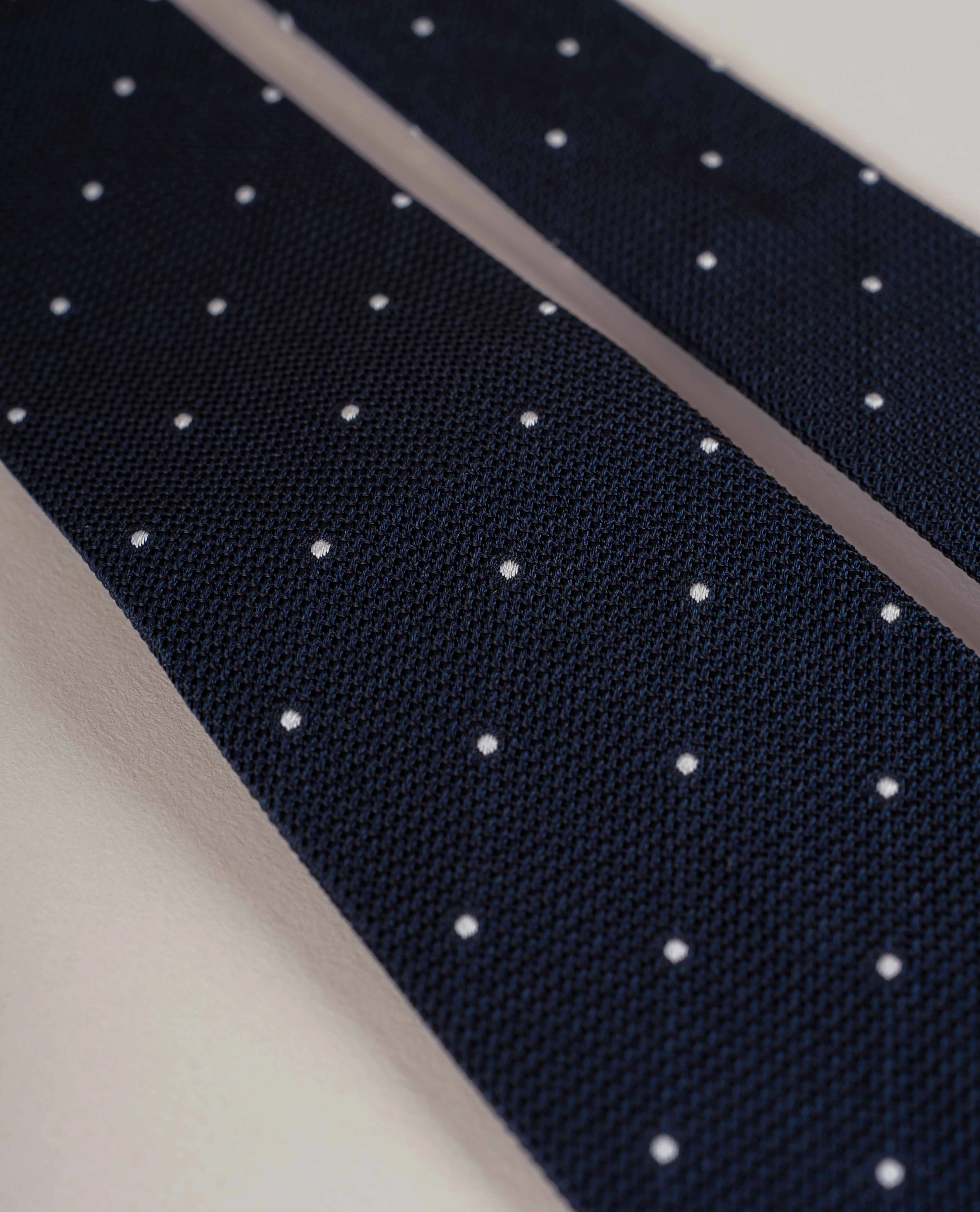 Original Grenadine Silk Tie - Navy with White Dots sold by Paolo Albizzati product image thumbnail 4