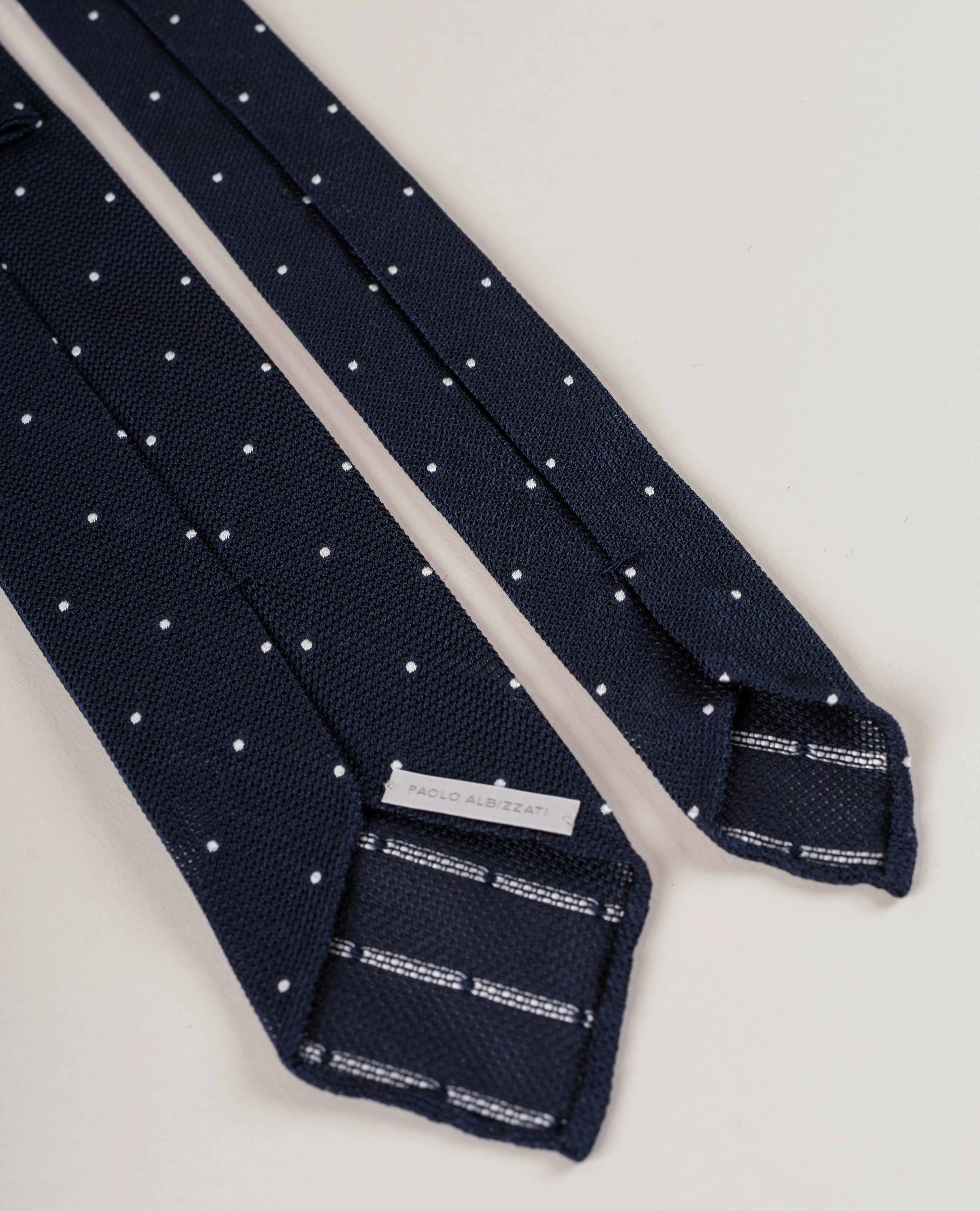Original Grenadine Silk Tie - Navy with White Dots sold by Paolo Albizzati product image thumbnail 5