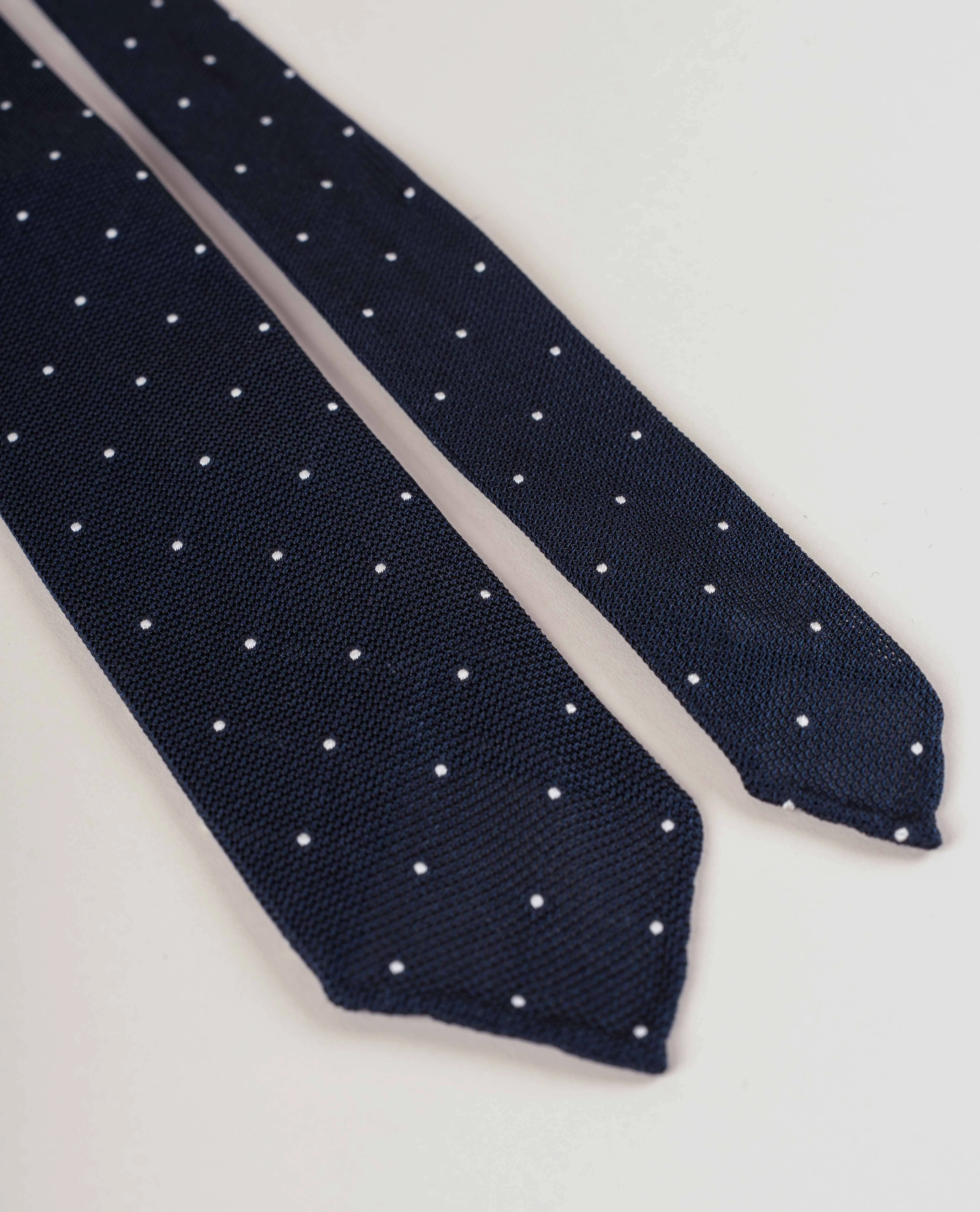 Original Grenadine Silk Tie - Navy with White Dots sold by Paolo Albizzati product image thumbnail 3