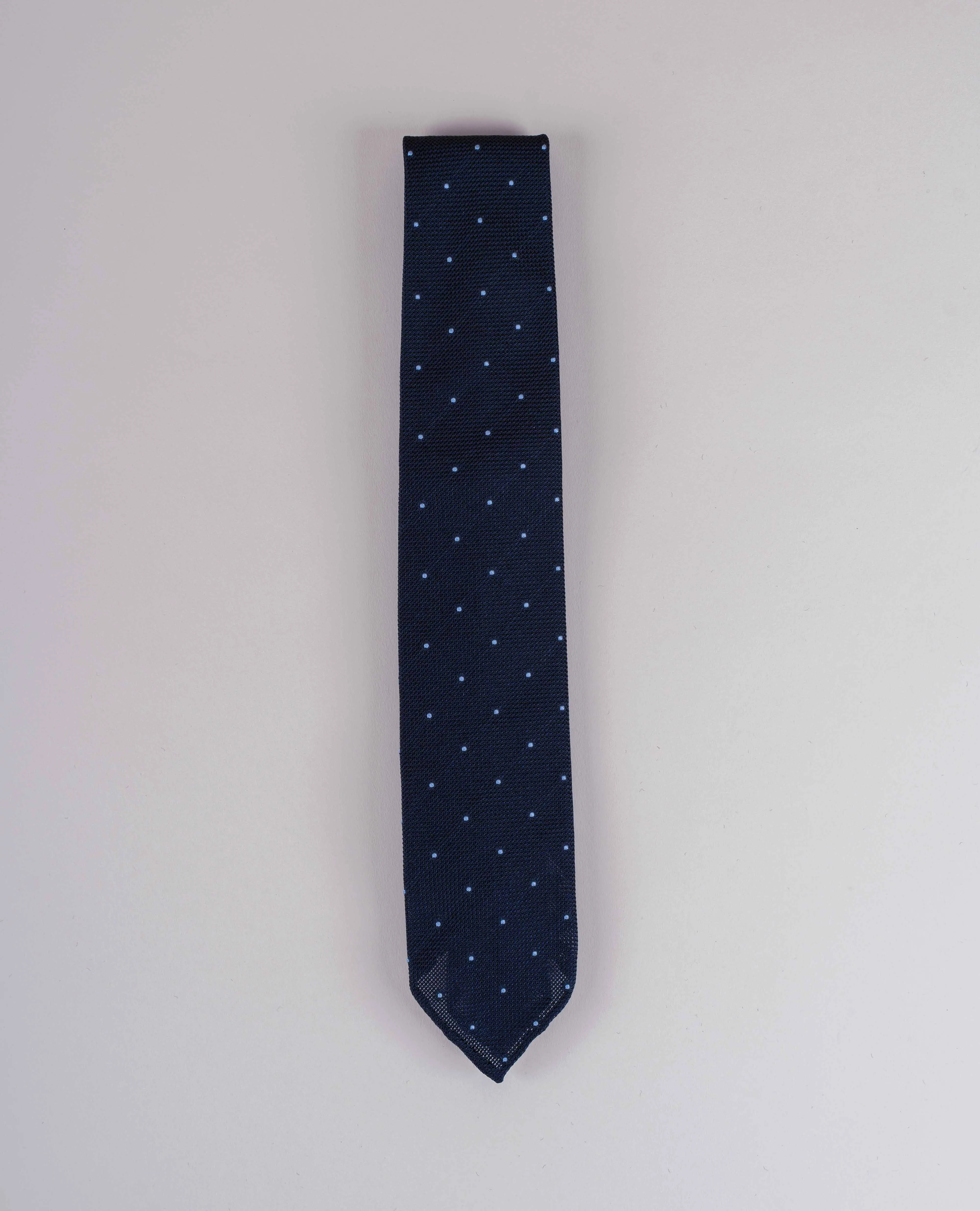 Original Grenadine Silk Tie - Navy with Light Blue Dots sold by Paolo Albizzati