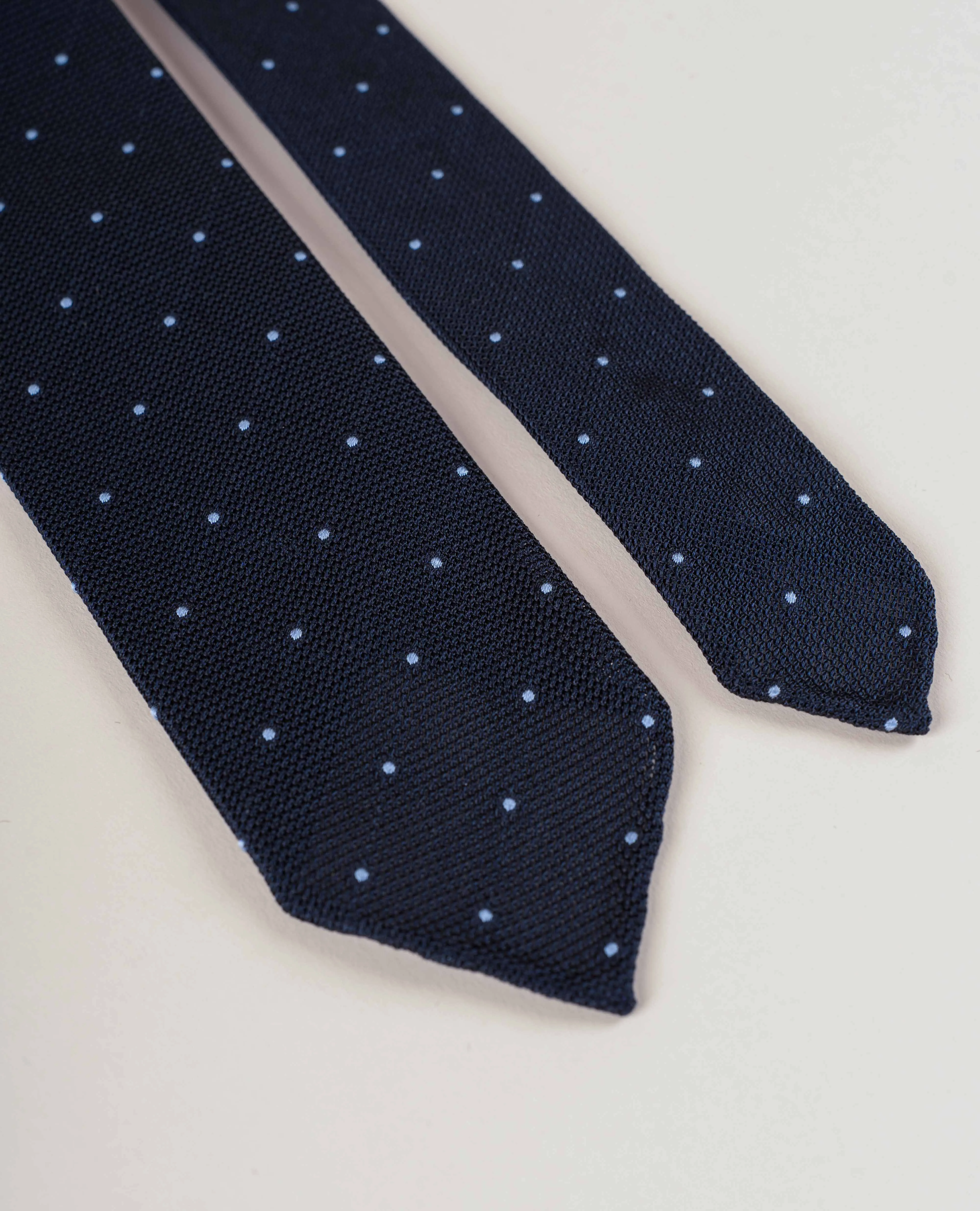 Original Grenadine Silk Tie - Navy with Light Blue Dots sold by Paolo Albizzati product image thumbnail 3