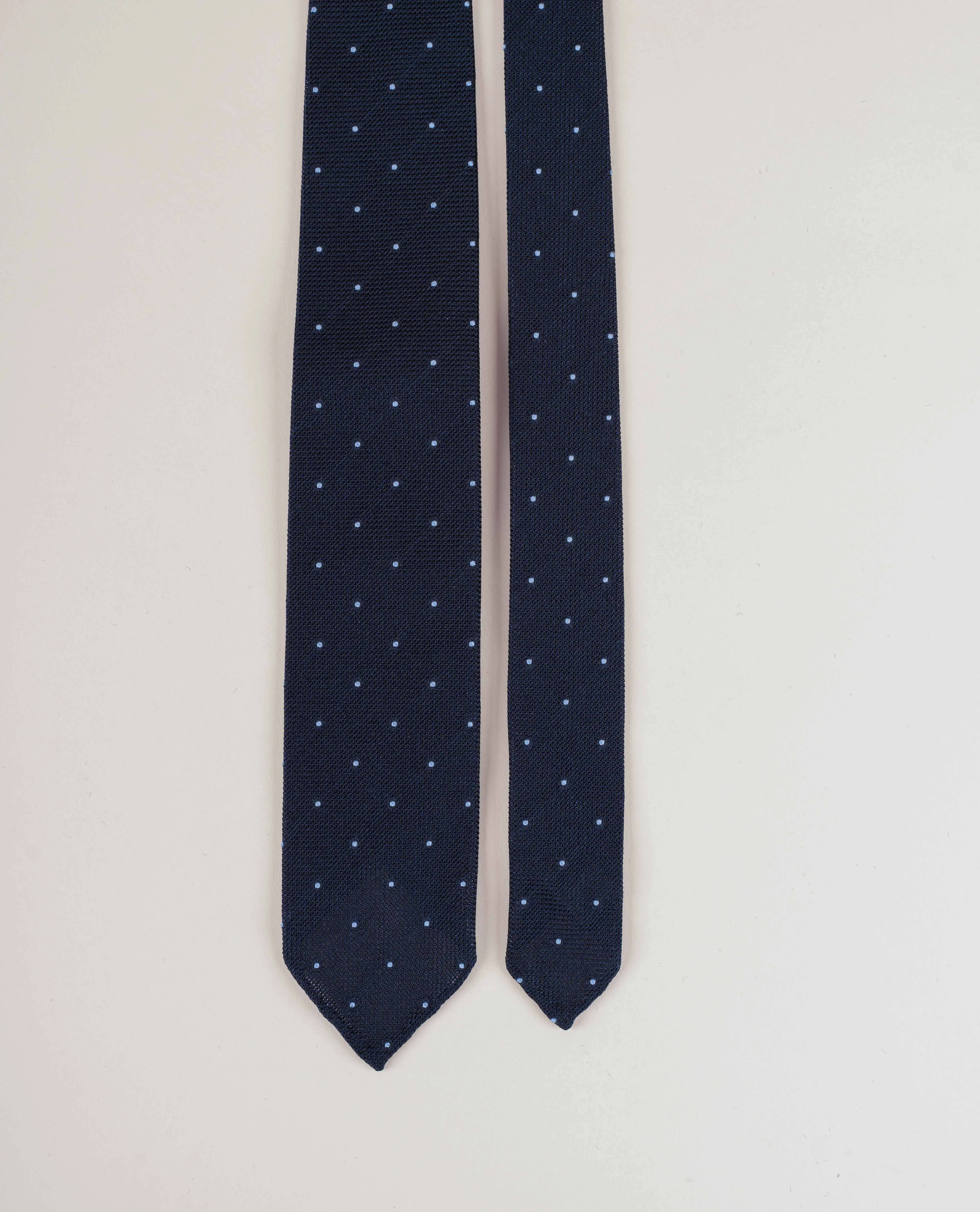 Original Grenadine Silk Tie - Navy with Light Blue Dots sold by Paolo Albizzati product image thumbnail 2
